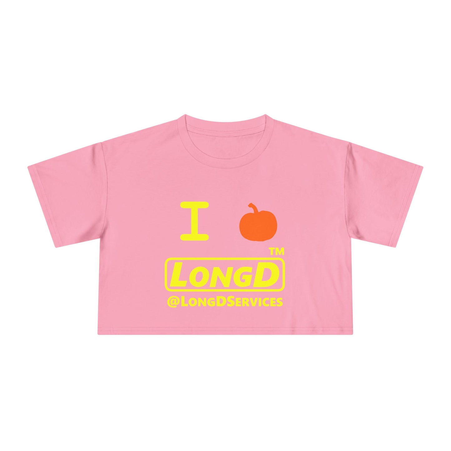 I Pumpkin LongD Logo Crop Tee yellow basic tag logo