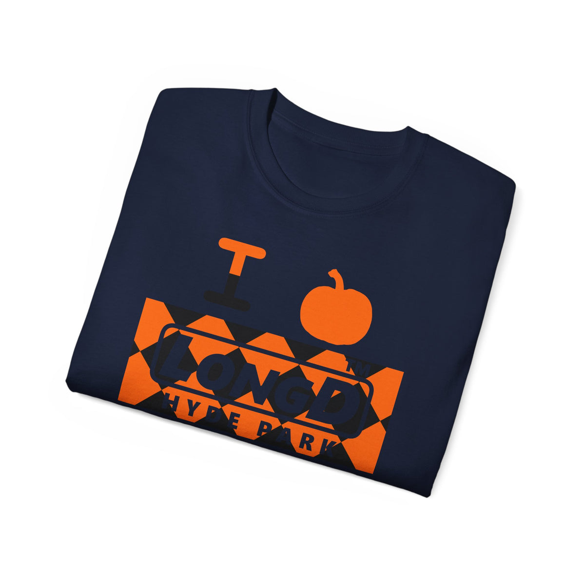I pumpkin LongD Hyde Park negative argyle logo cotton tee