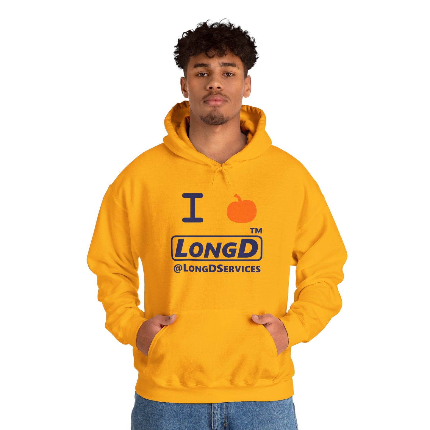 I Pumpkin LongD® Logo Hoodie blue basic tag logo