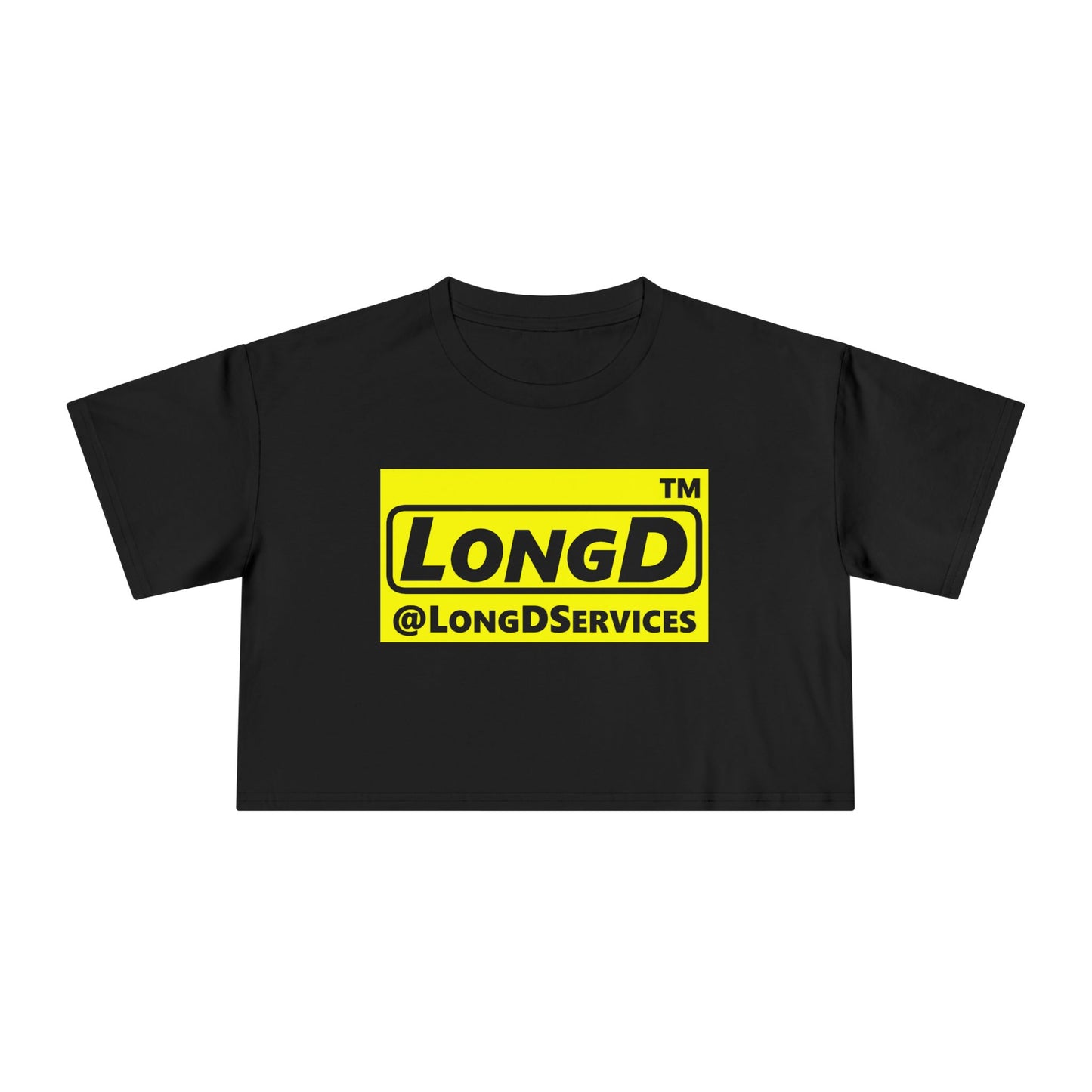 LongD Logo (Tag only negative alternate) Women's Crop Tee