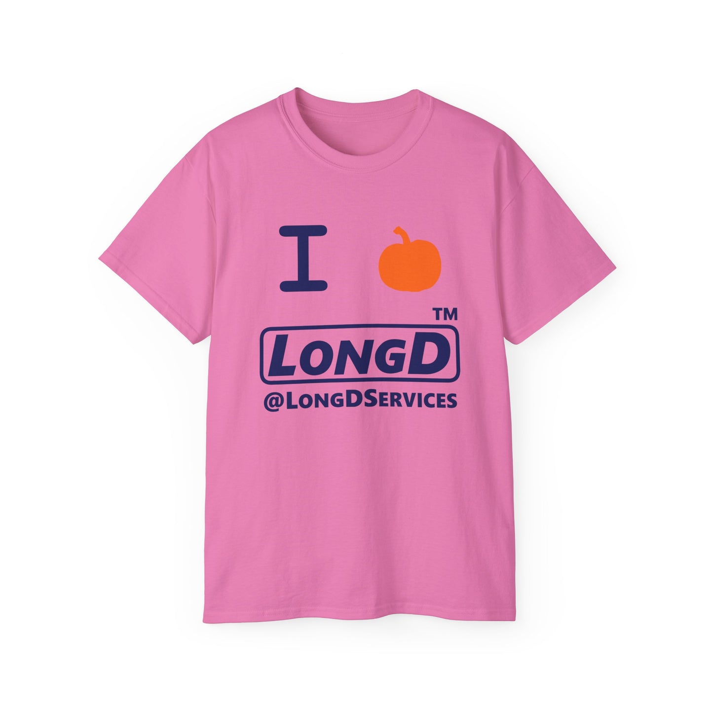 I Pumpkin LongD® Logo Cotton Tee positive blue basic tag logo