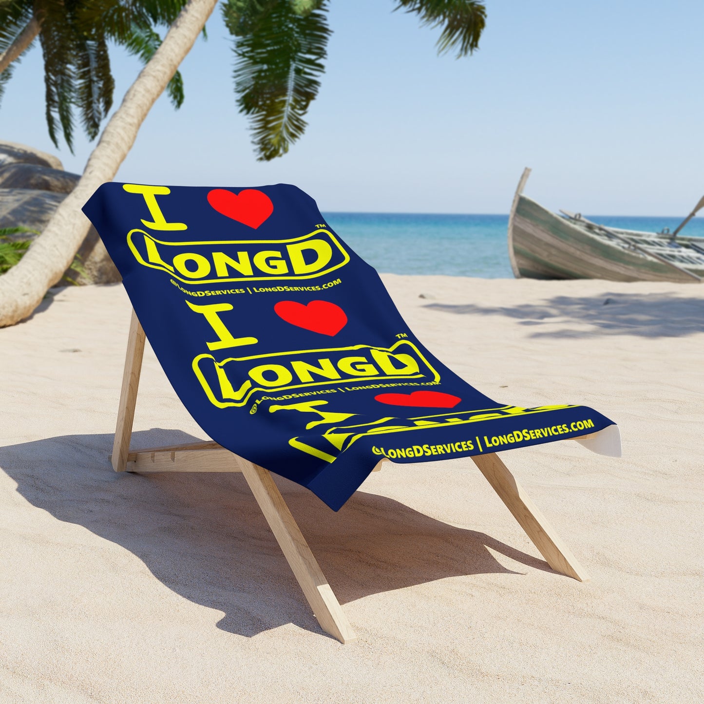 I Luv LongD 3x Reverse Beach Towel