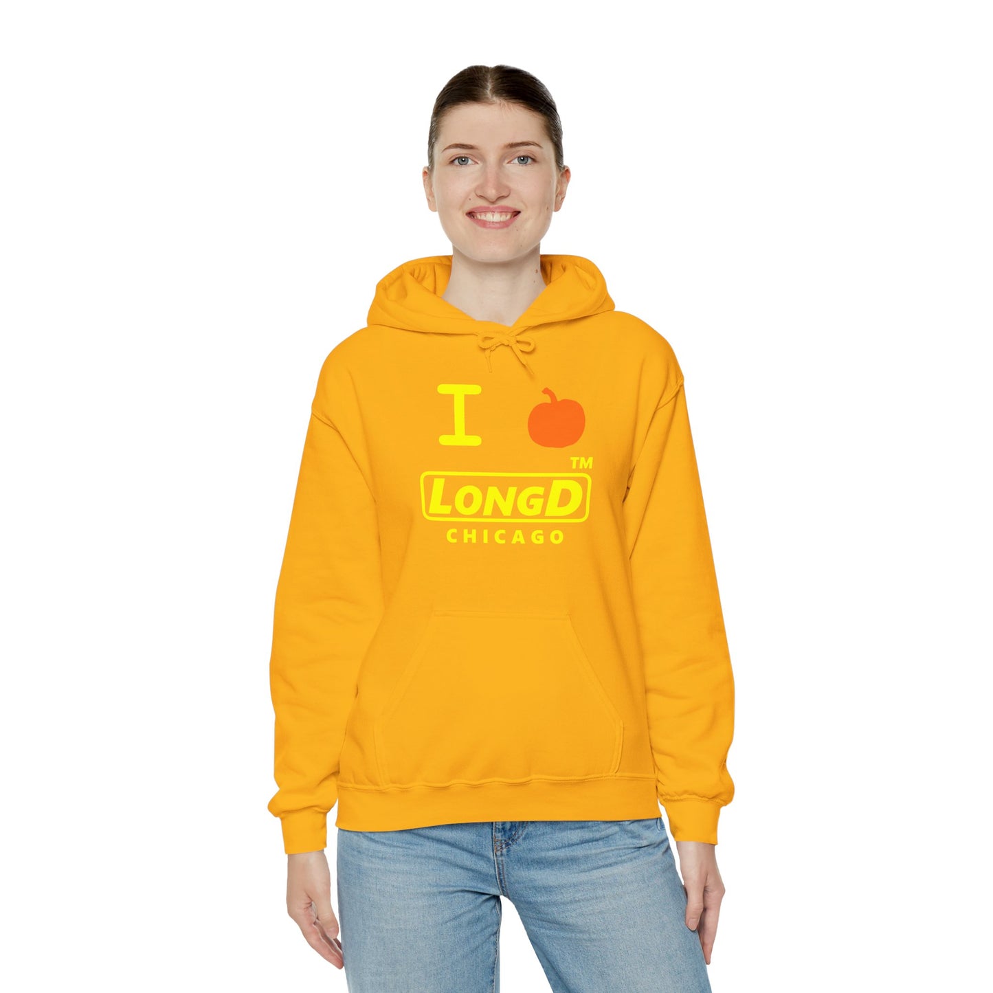 I Pumpkin LongD® Logo Hoodie yellow basic Chicago logo