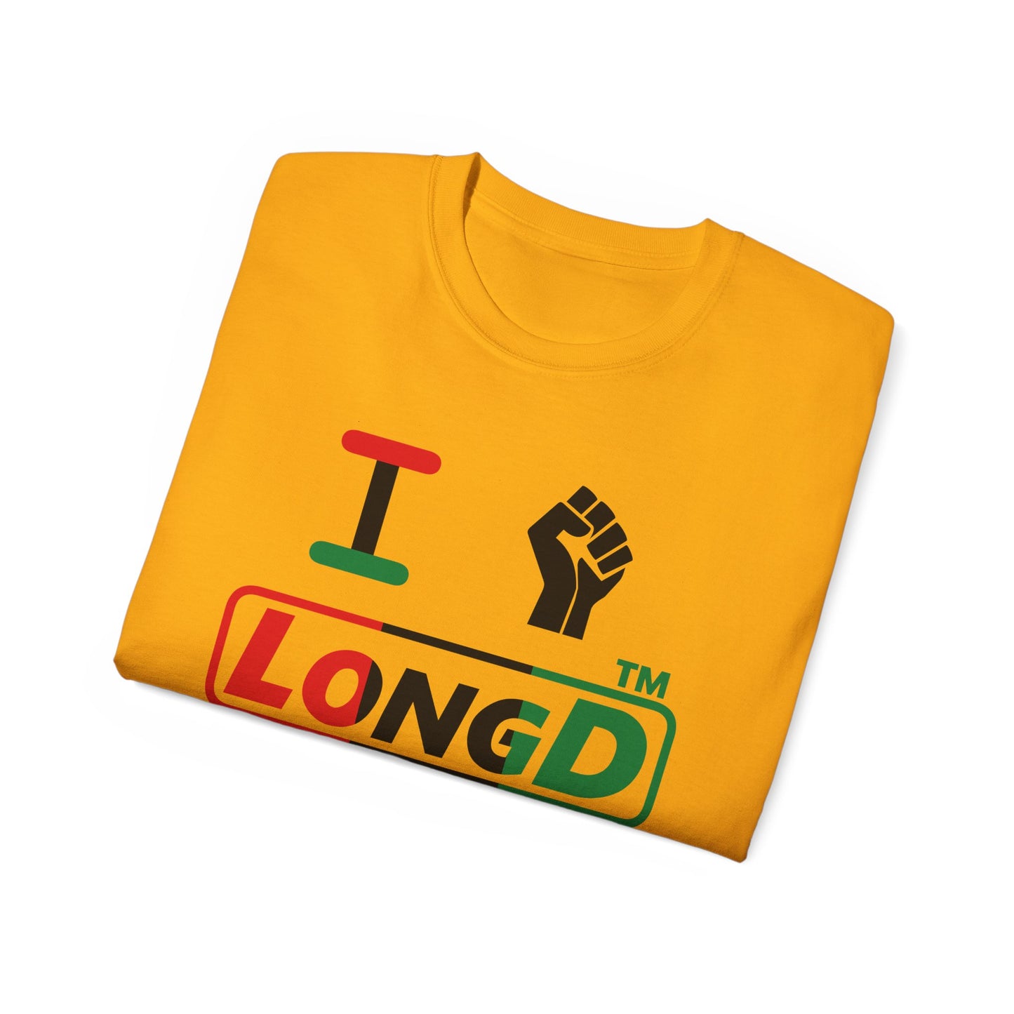 I fist LongD positive vertical 3-striped Hyde Park logo cotton tee