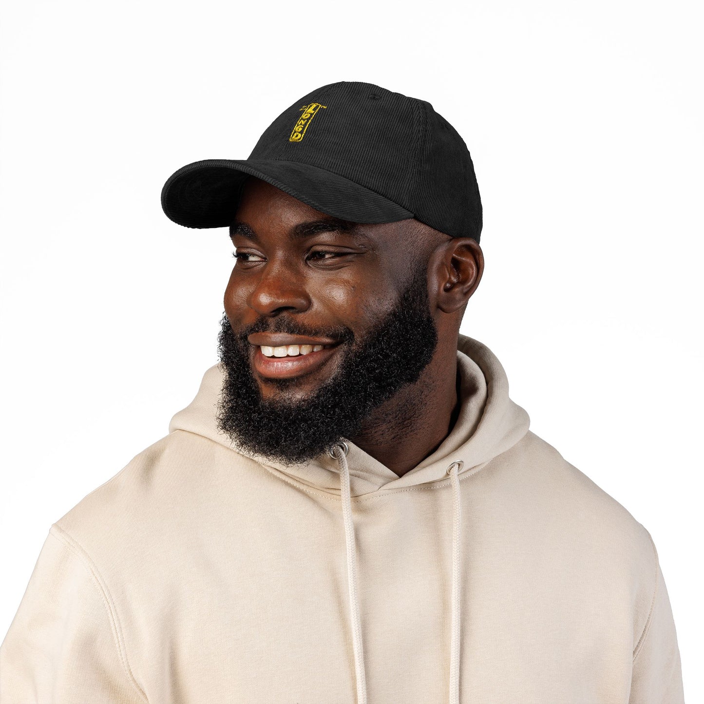 Embroidered Corduroy Cap reverse basic logo upright