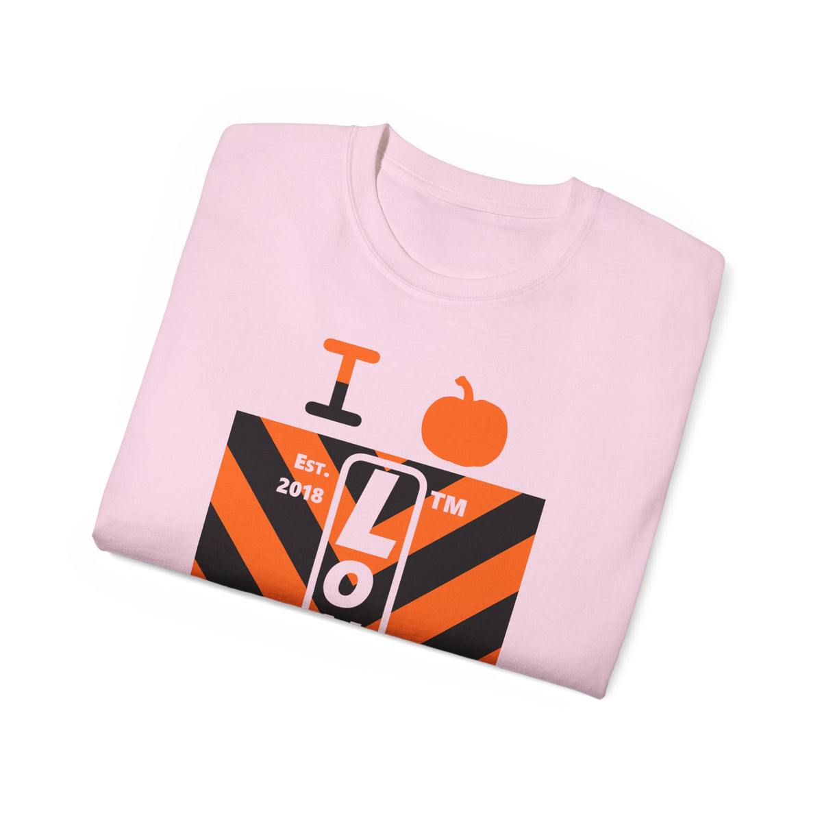I pumpkin LongD Tag negative upright downward chevron 4-print logo cotton tee