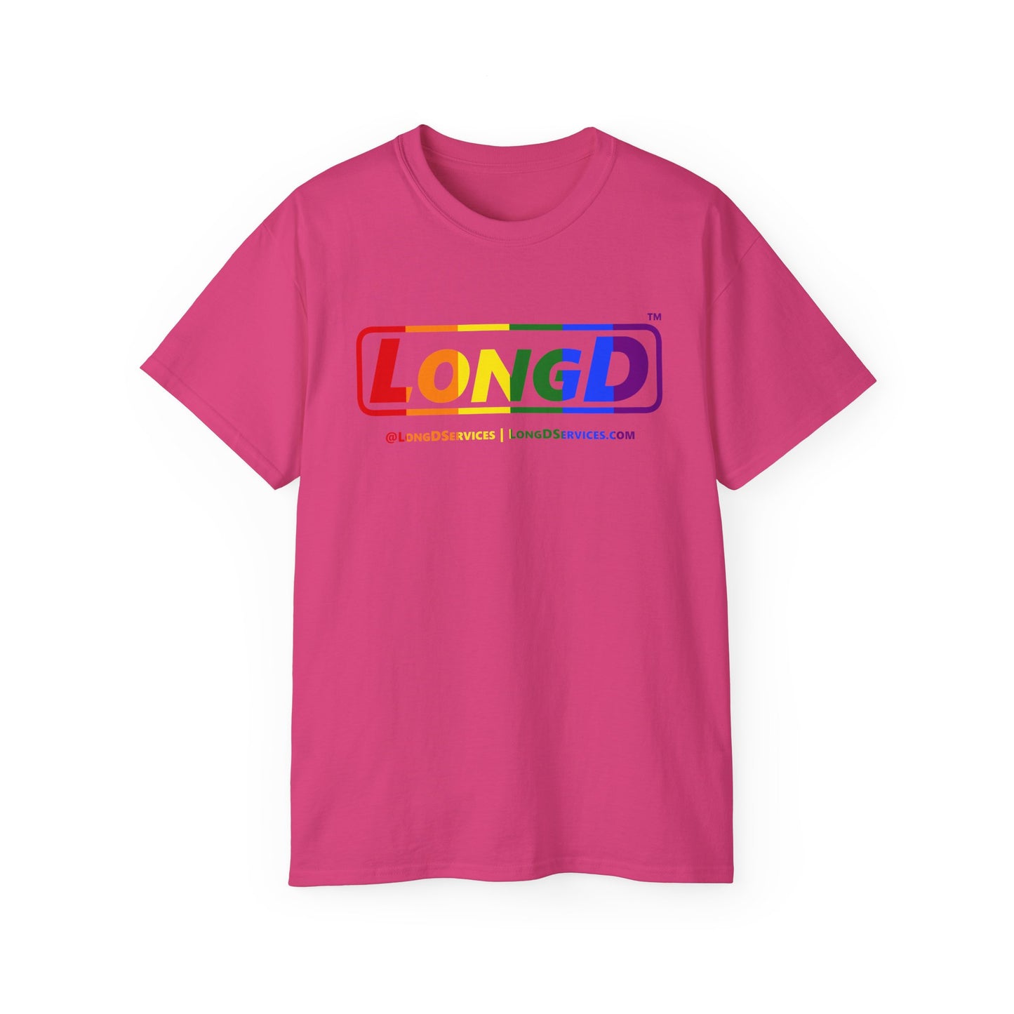 LongD® Logo Cotton Tee Pride rainbow positive text