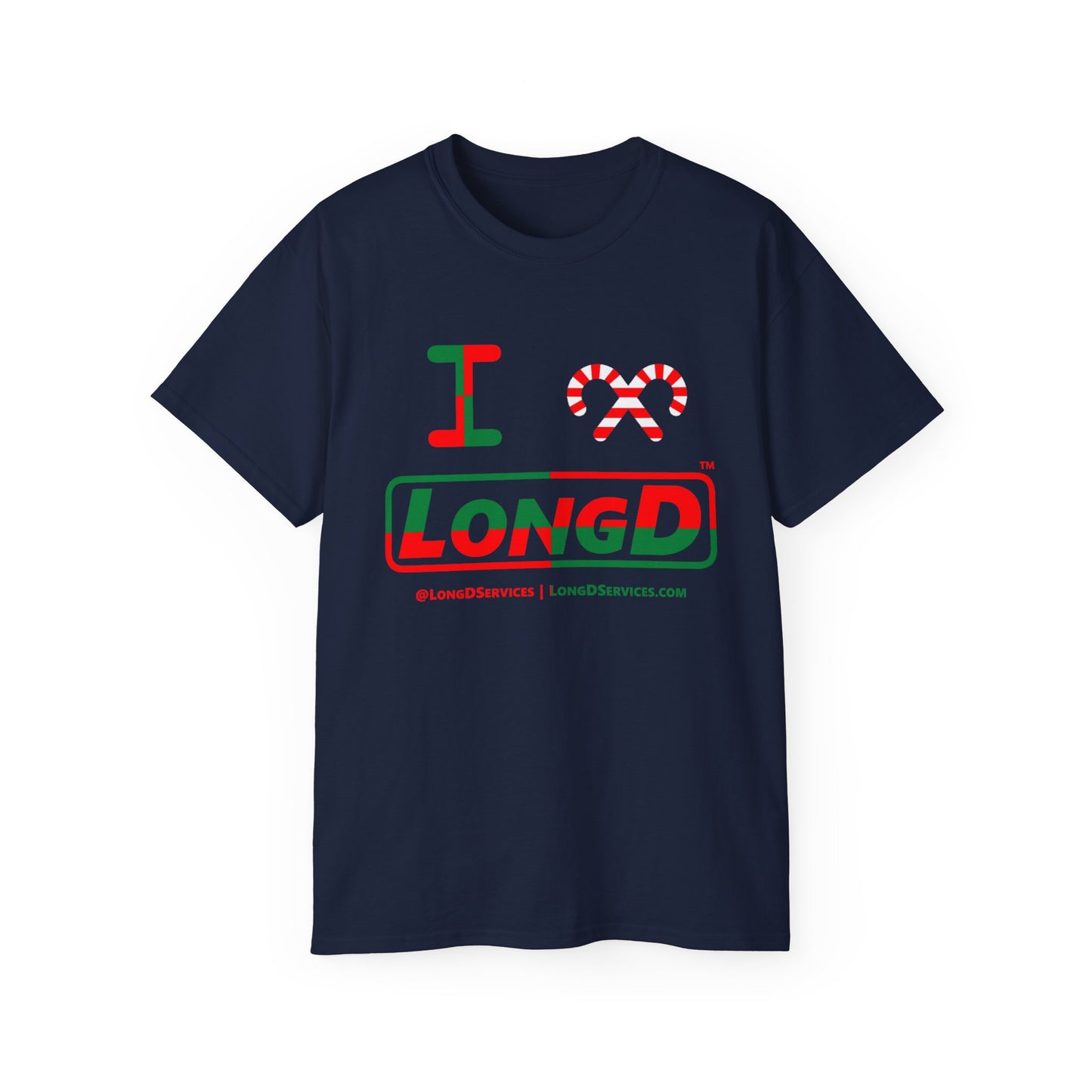 I Candy Cane LongD Logo Cotton Tee (quarter split)