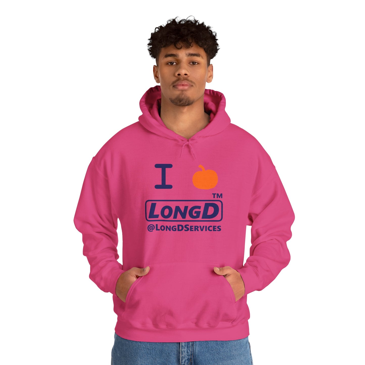 I Pumpkin LongD® Logo Hoodie blue basic tag logo