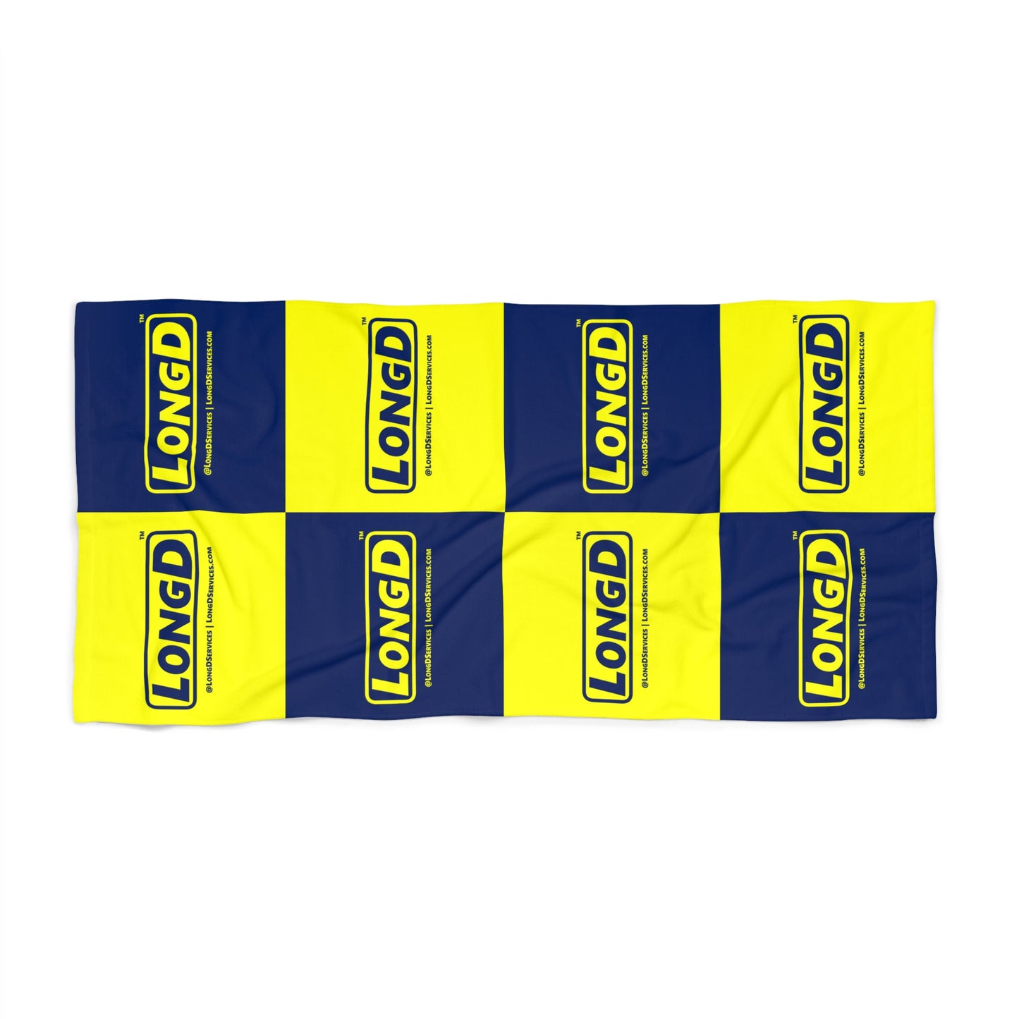 LongD Parallel Mixed Grid Logo Beach Towel