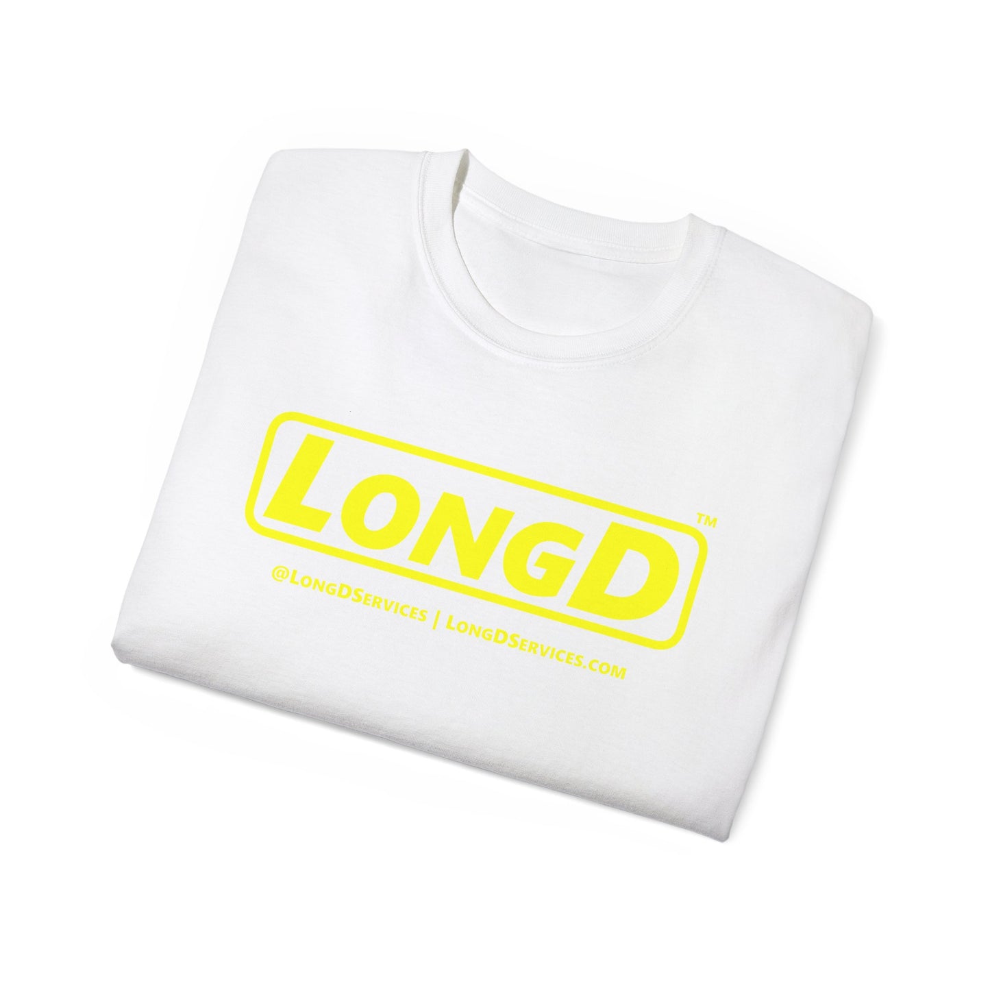 LongD® Logo Cotton Tee (Mardi Gras colored shirts with yellow text)