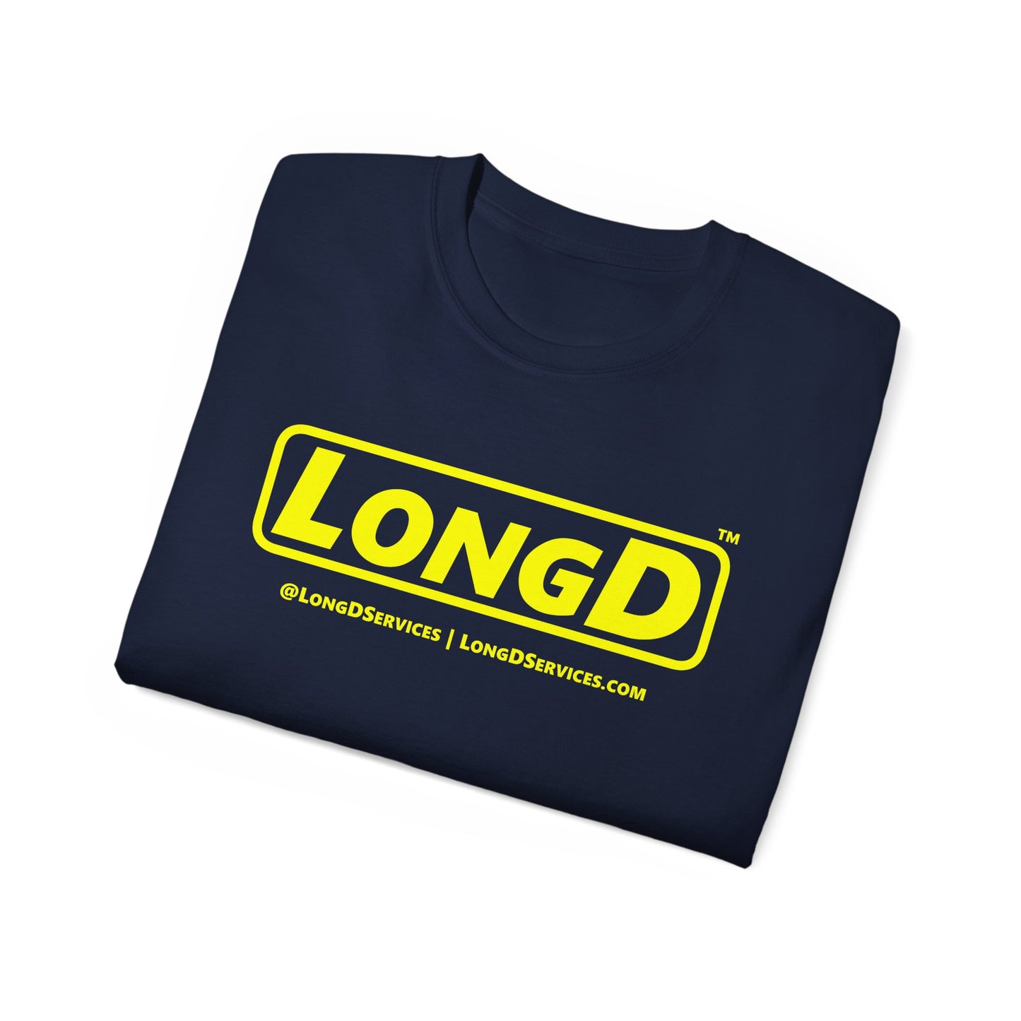 LongD® Logo Cotton Tee (Mardi Gras colored shirts with yellow text)