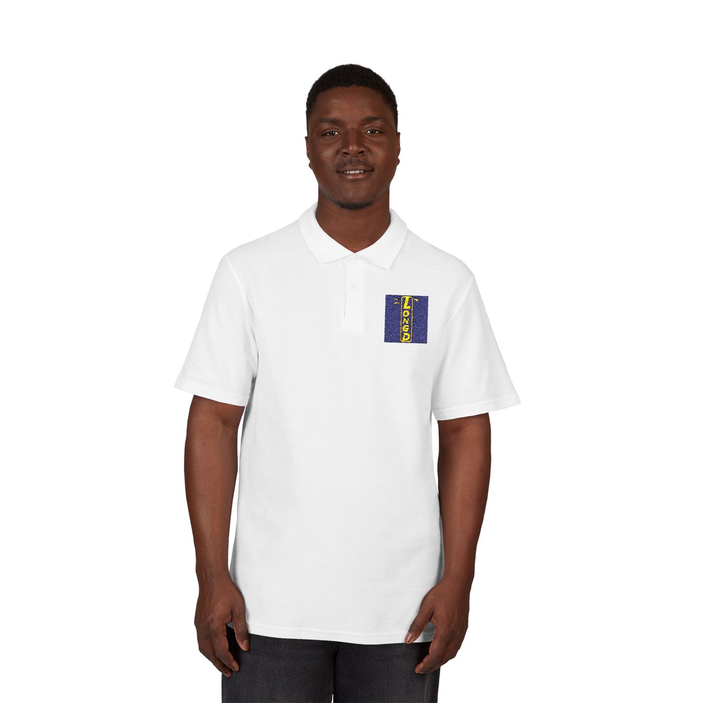 Embroidered LongD reverse official logo upright polo shirt