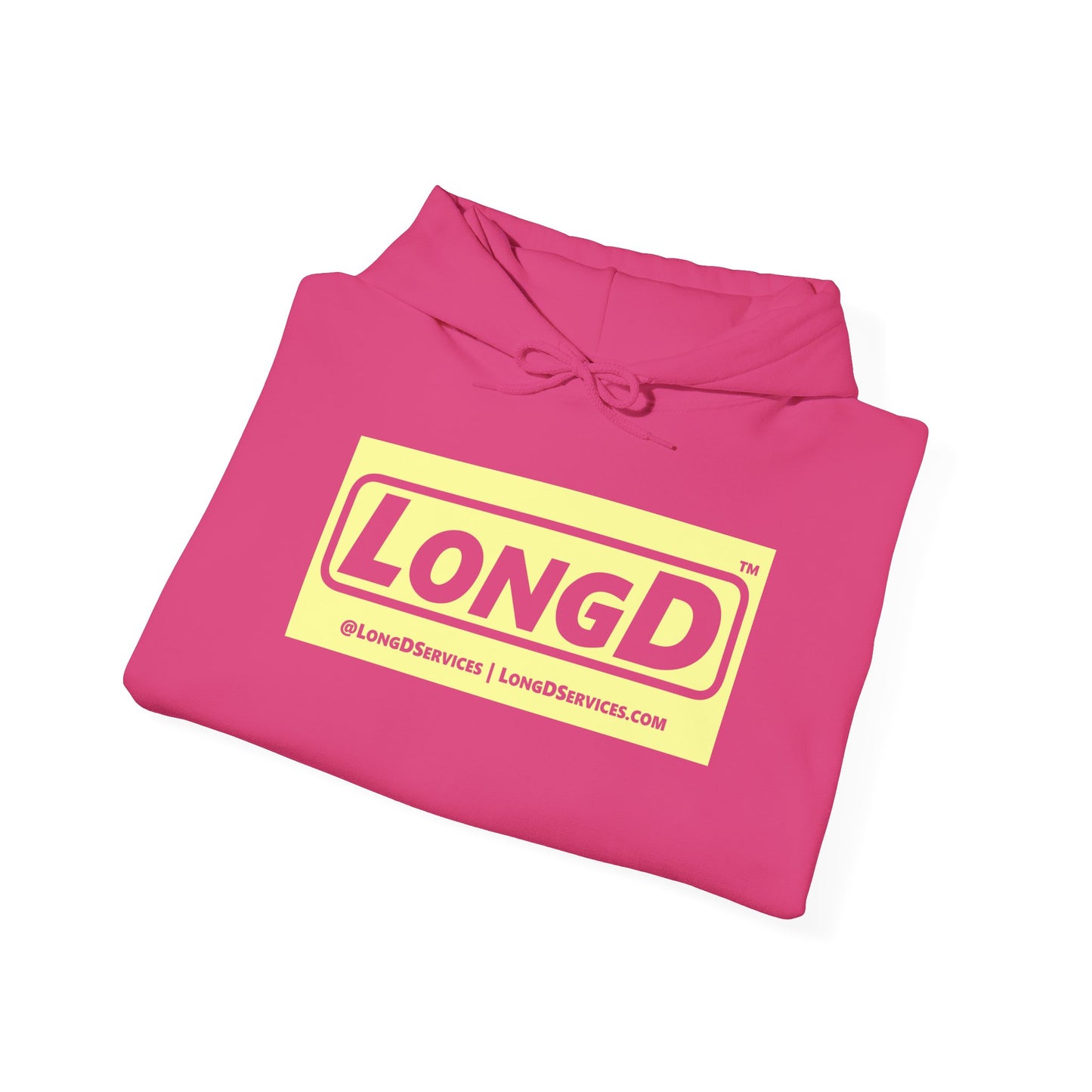 LongD® Logo Hoodie pastel negative yellow text