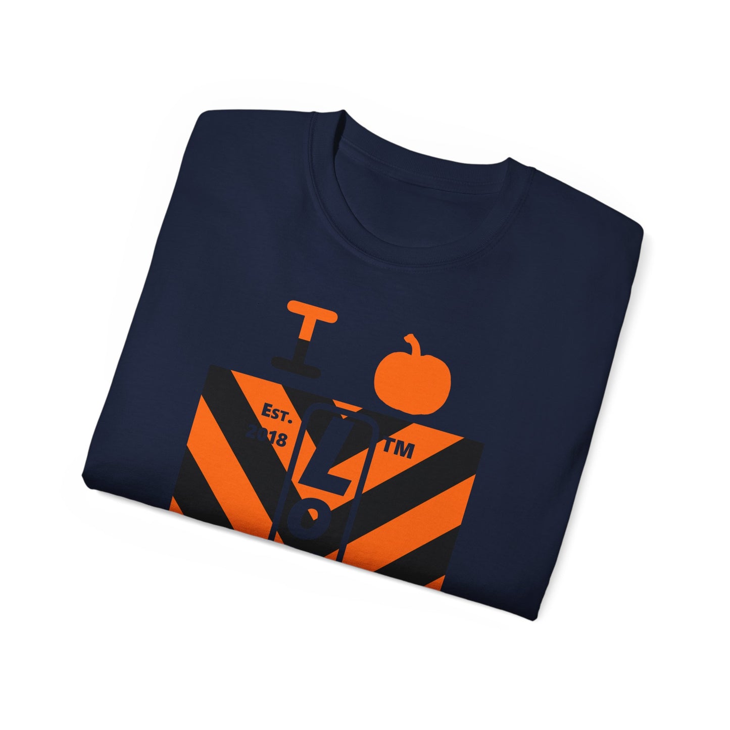 I pumpkin LongD Chicago negative upright downward chevron 4-print logo cotton tee