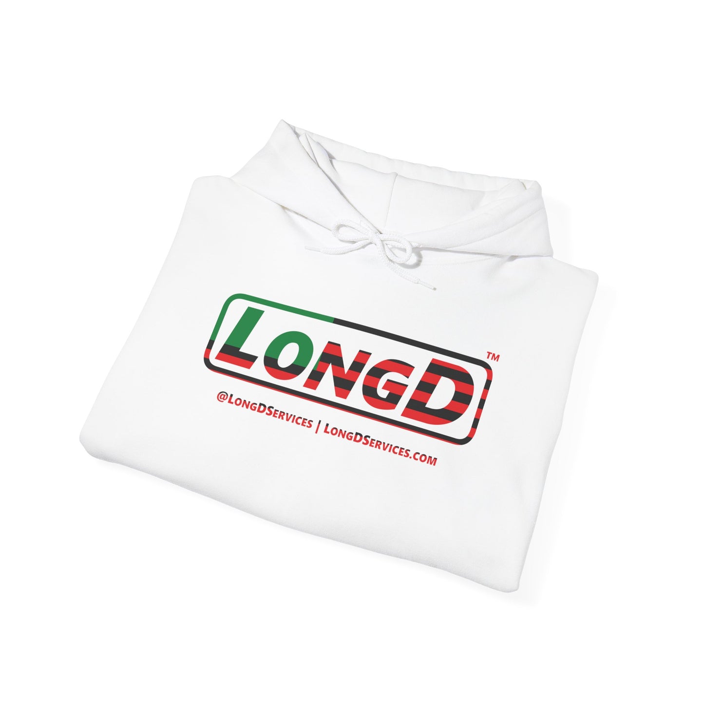 LongD® Logo Hoodie with Juneteenth positive flag