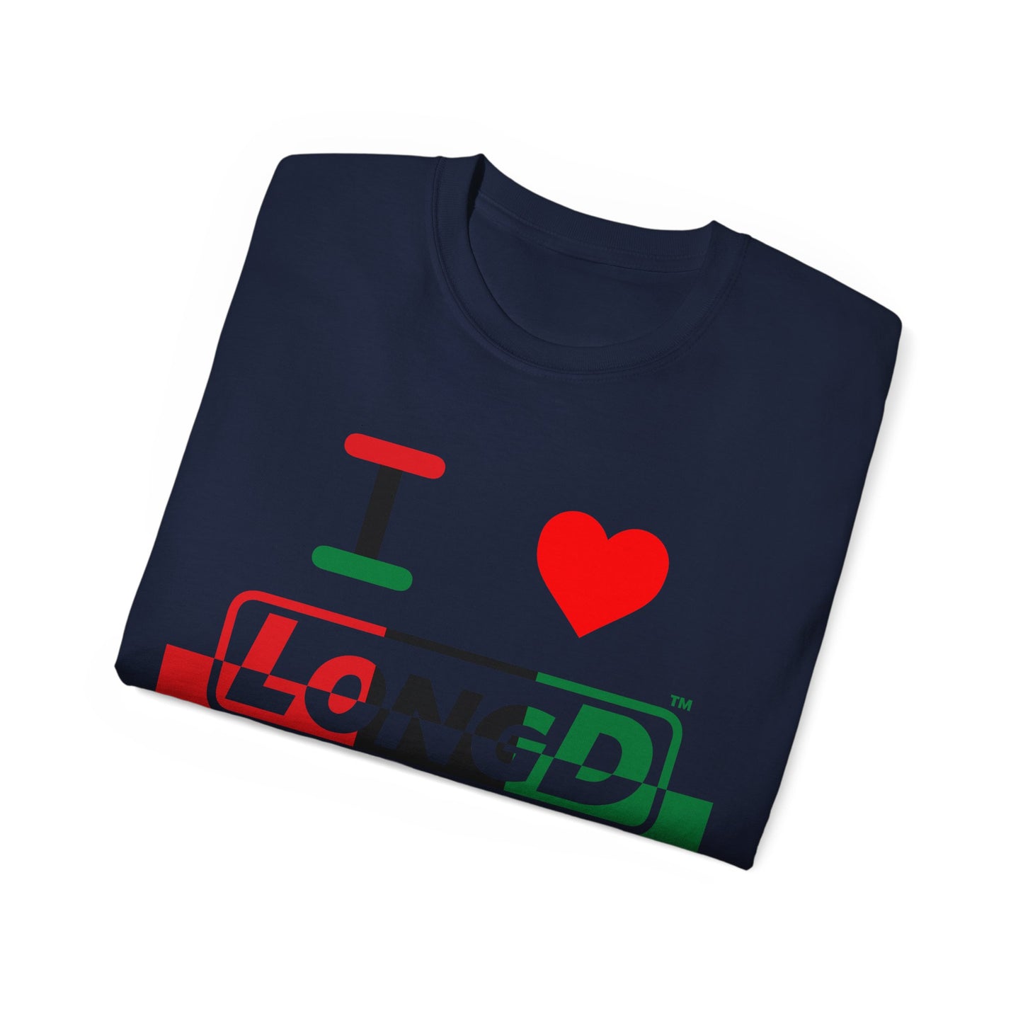 I Luv LongD® Logo Cotton Tee Juneteenth positive top negative bottom text