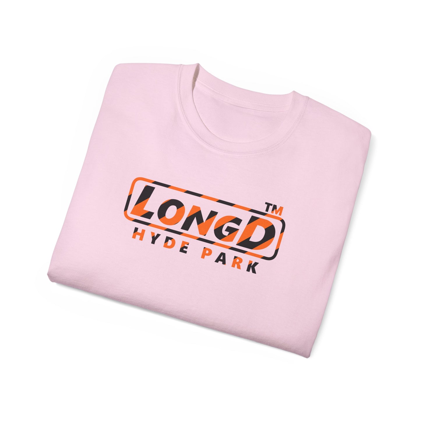 LongD Hyde Park positive 12-striped 4-print logo (Halloween colors) cotton tee