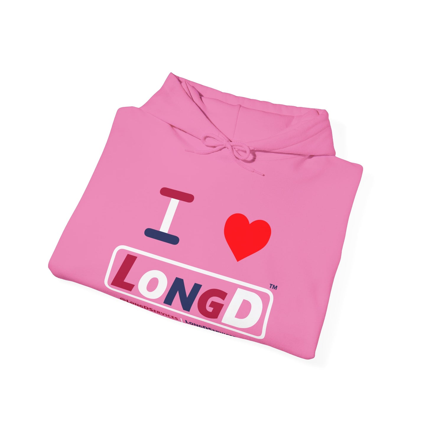 I Luv LongD® Logo Hoodie red, white and blue varied positive elements