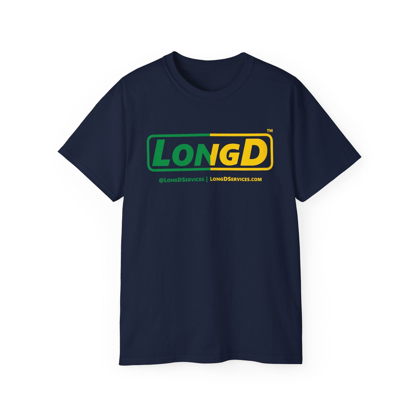 LongD® Logo Cotton Tee (St. Patrick's Day -Irish Green and Golden Yellow right-left split)