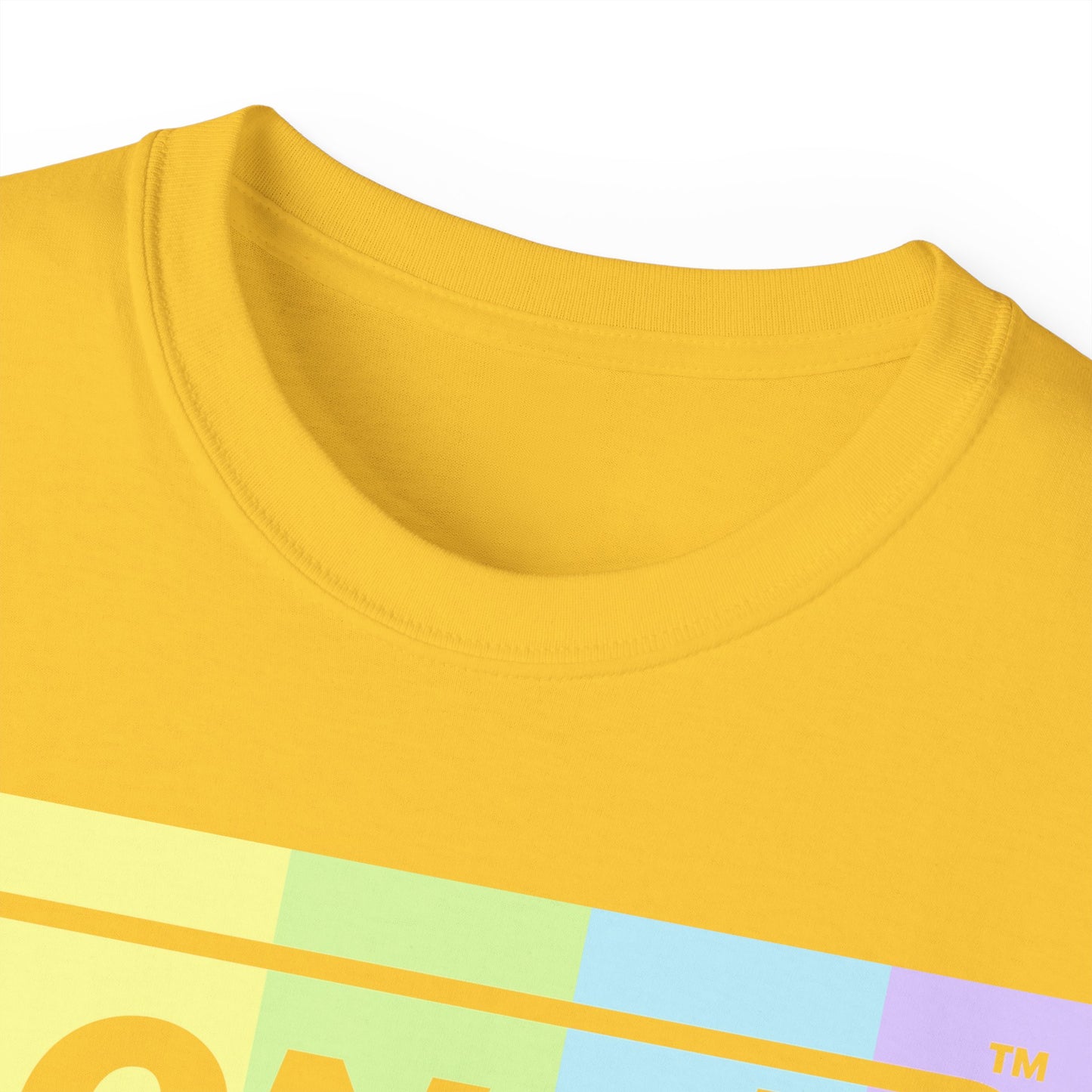 LongD® Logo Cotton Tee (Easter pastel spectrum in negative text)