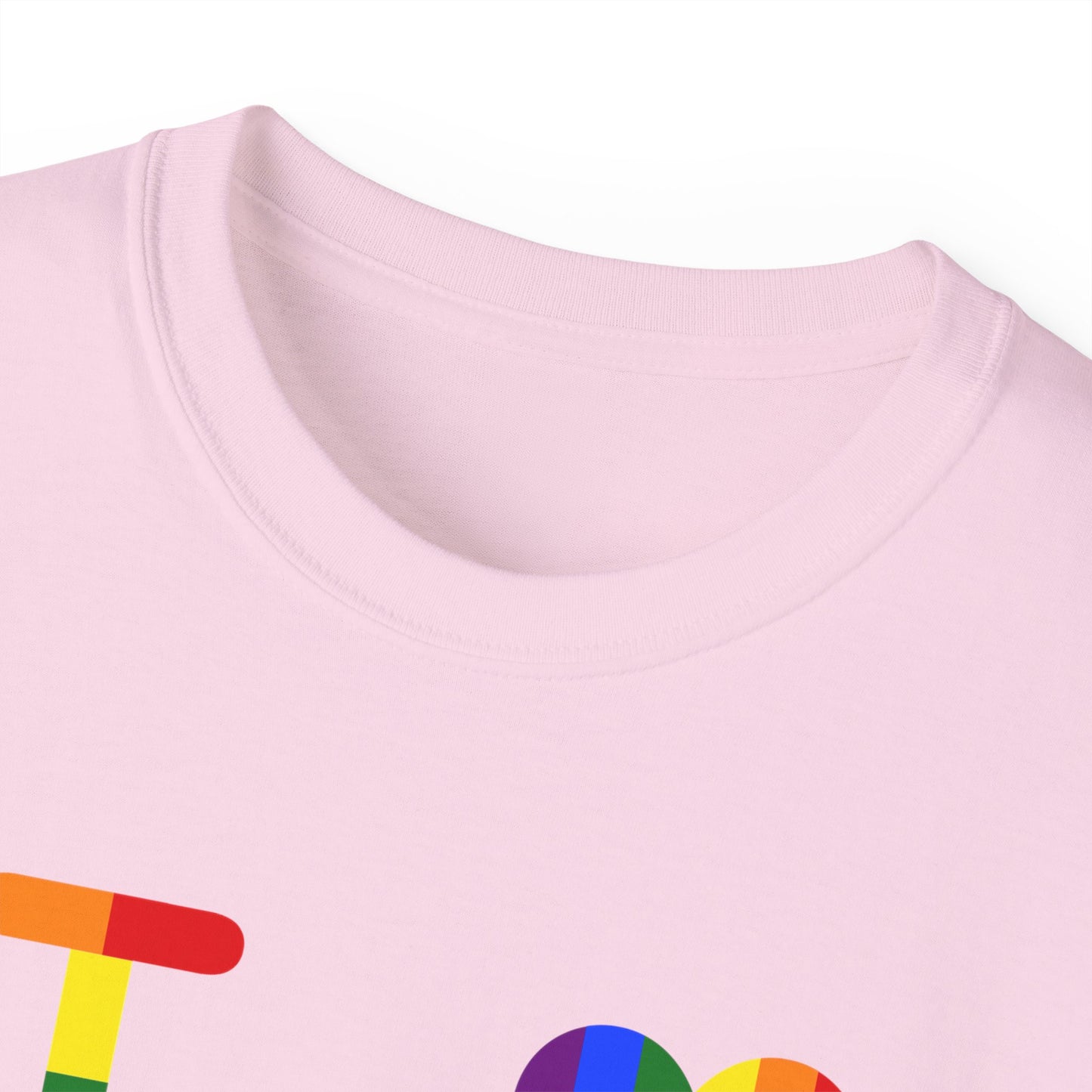 I Luv LongD® Official Logo Cotton Tee Pride rainbow heart and positive text logo