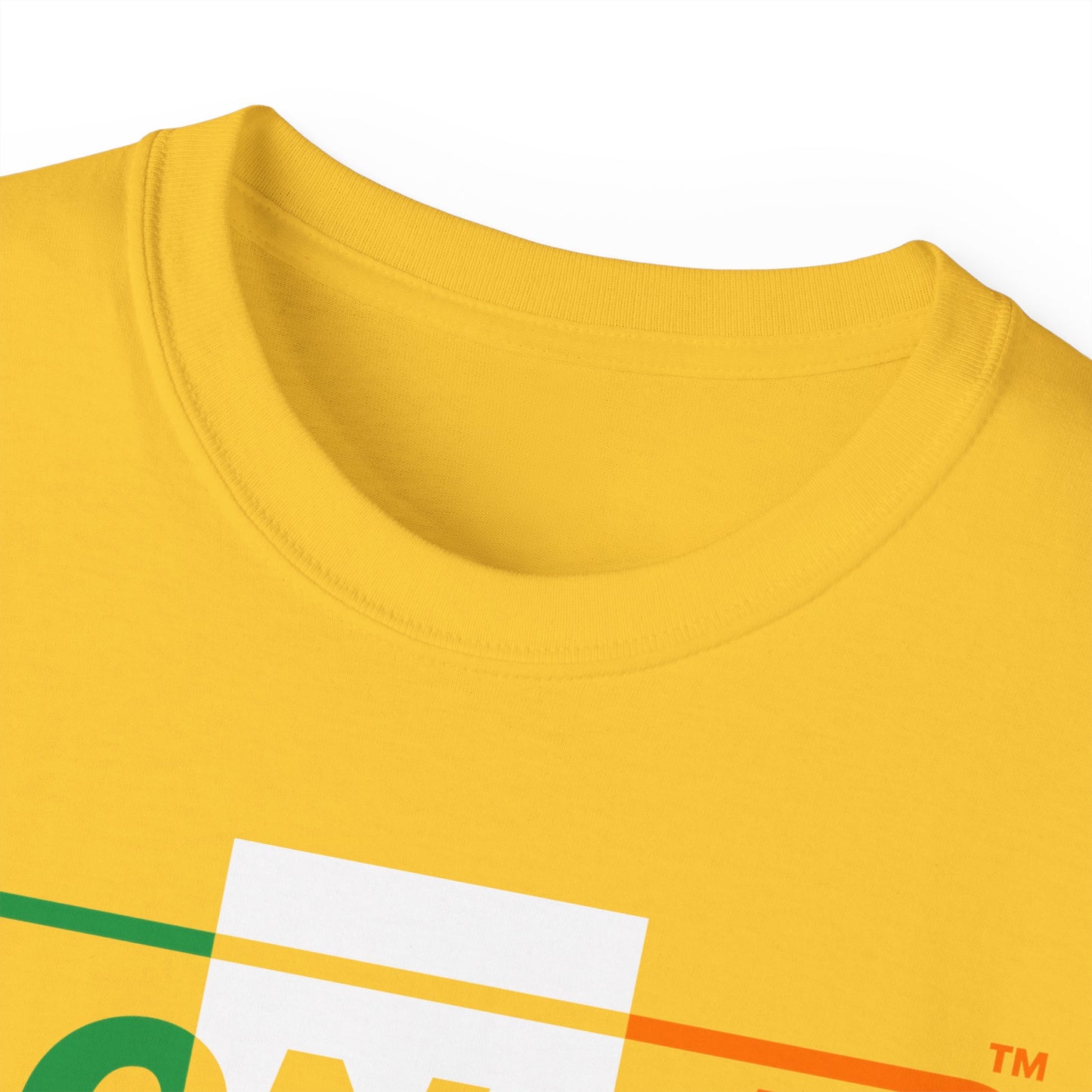 LongD® Logo Cotton Tee (St. Patrick's Day -Irish Green, White and Irish Orange thirds top-bottom outer positive-negative split)