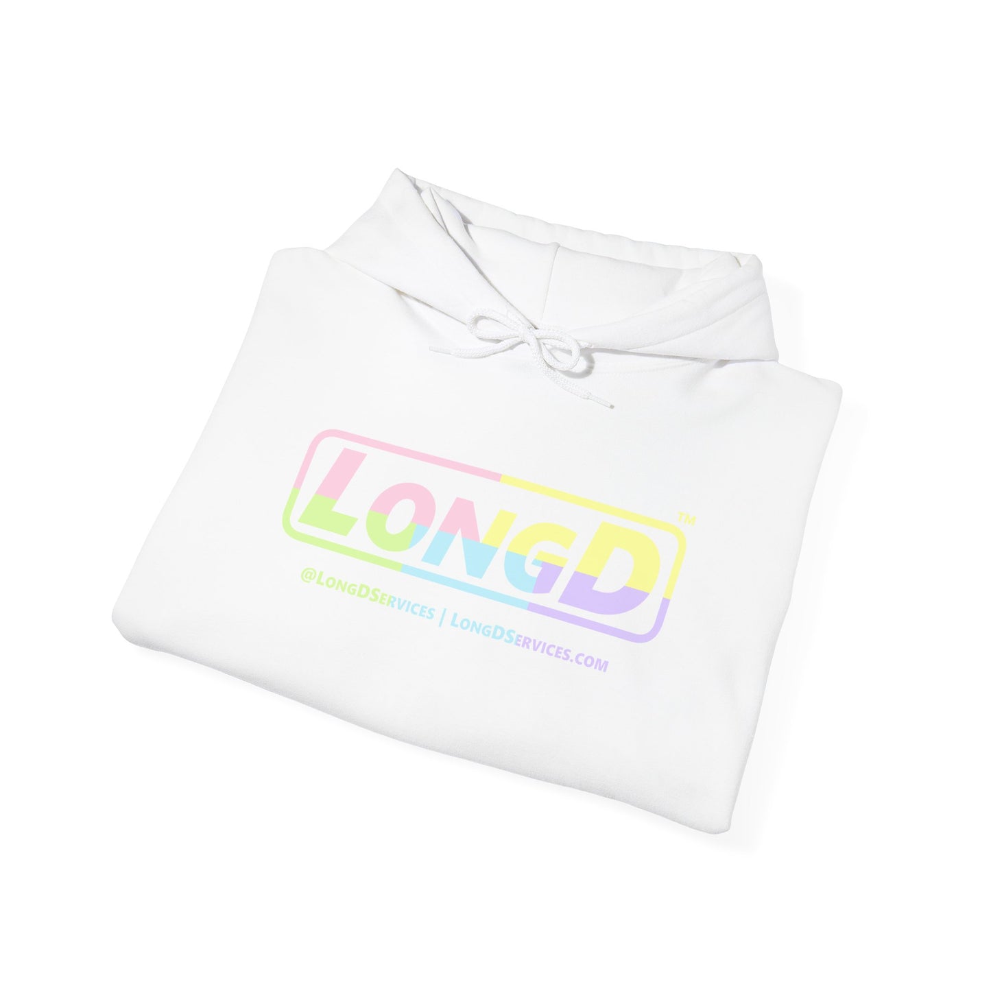 LongD® Logo Hoodie pastel variety text coloration
