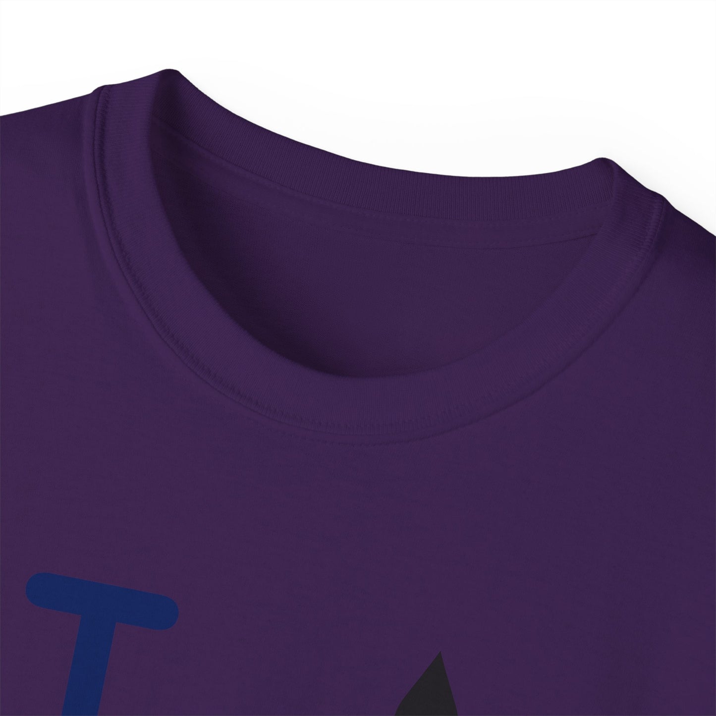I Fleur LongD® Logo Cotton Tee (blue text & black fleur de lis)