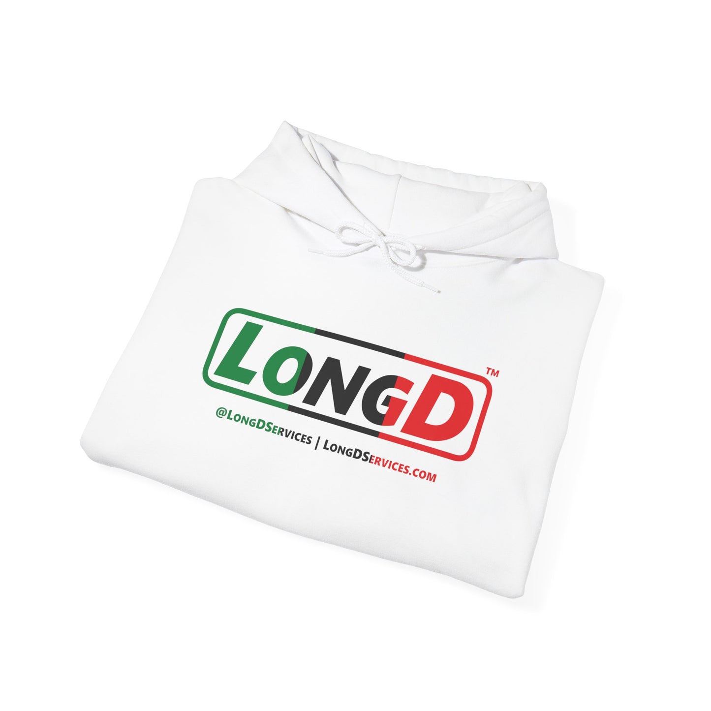 LongD® Logo Hoodie with Juneteenth positive thirds text