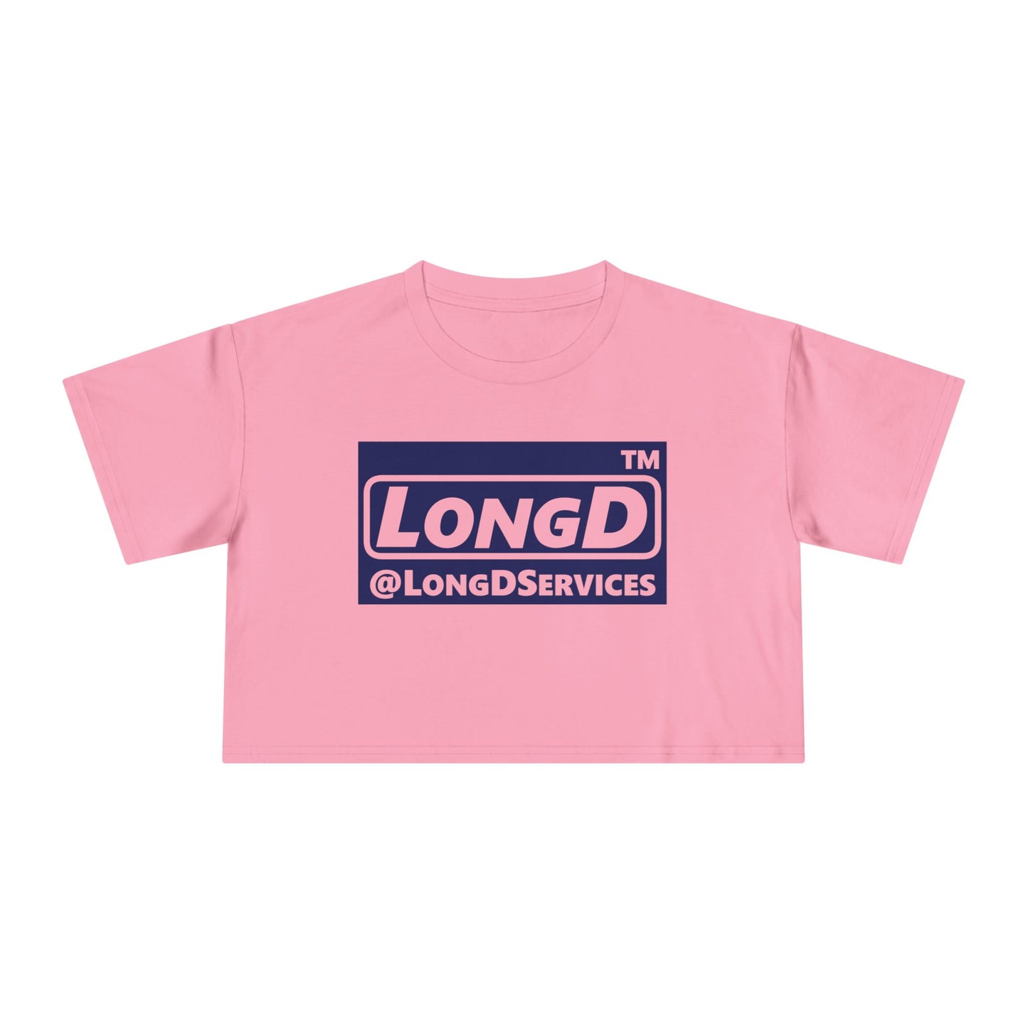 LongD Logo (tag only negative official) Women's Crop Tee