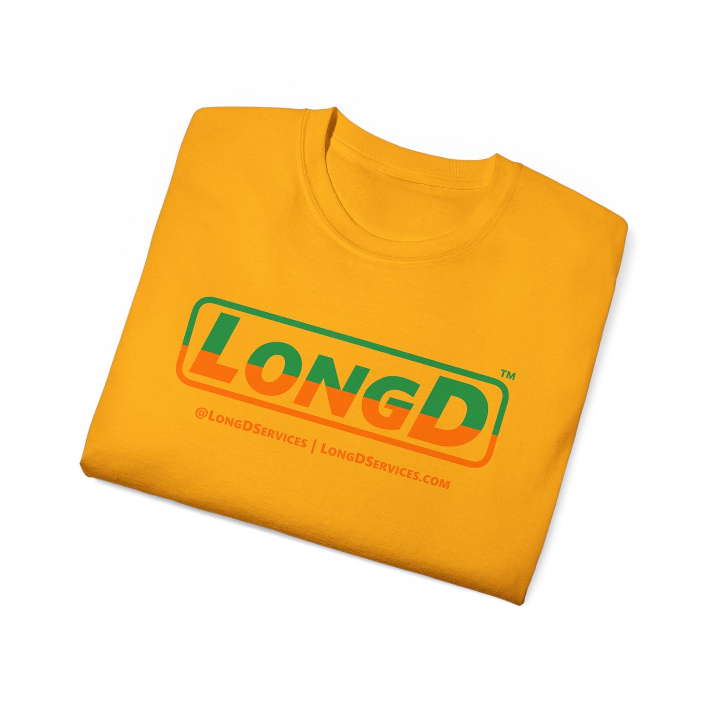 LongD® Logo Cotton Tee (St. Patrick's Day -Irish Green and Irish Orange top-bottom split)