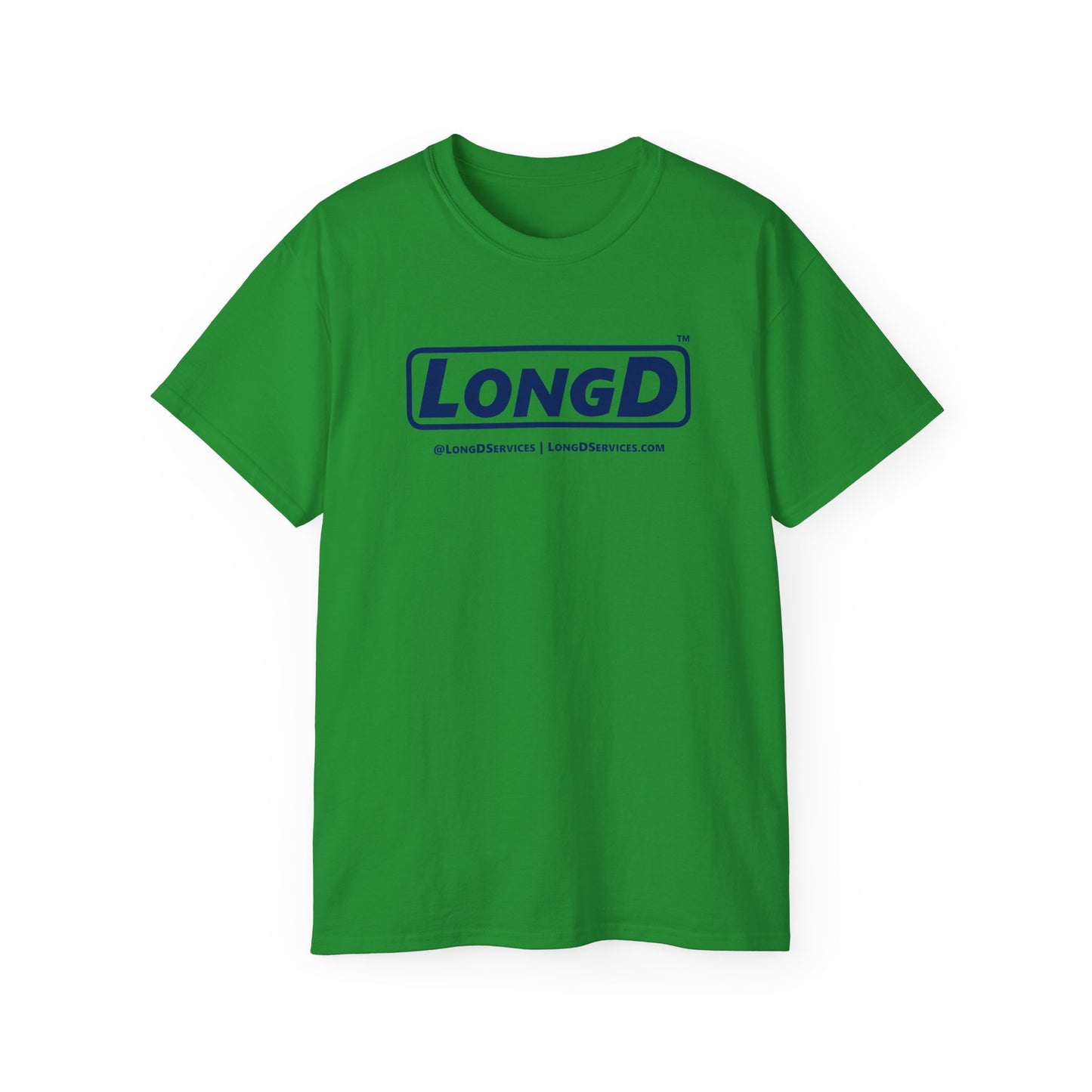 LongD® Logo Cotton Tee (Mardi Gras colored shirts with blue text)
