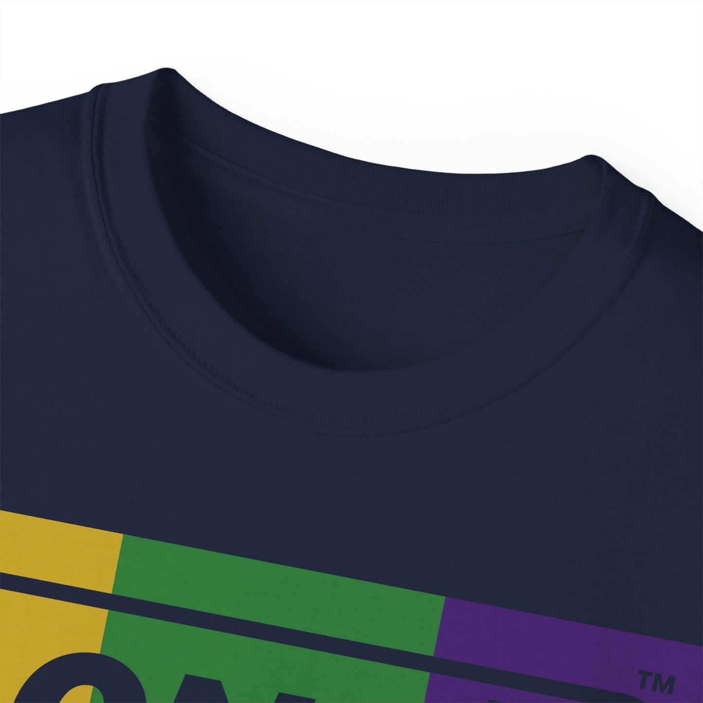 LongD® Logo Cotton Tee (Mardi Gras colored negative text)