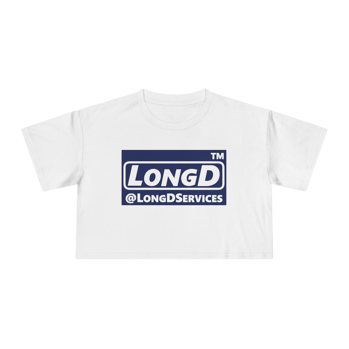 LongD Logo (tag only negative official) Women's Crop Tee