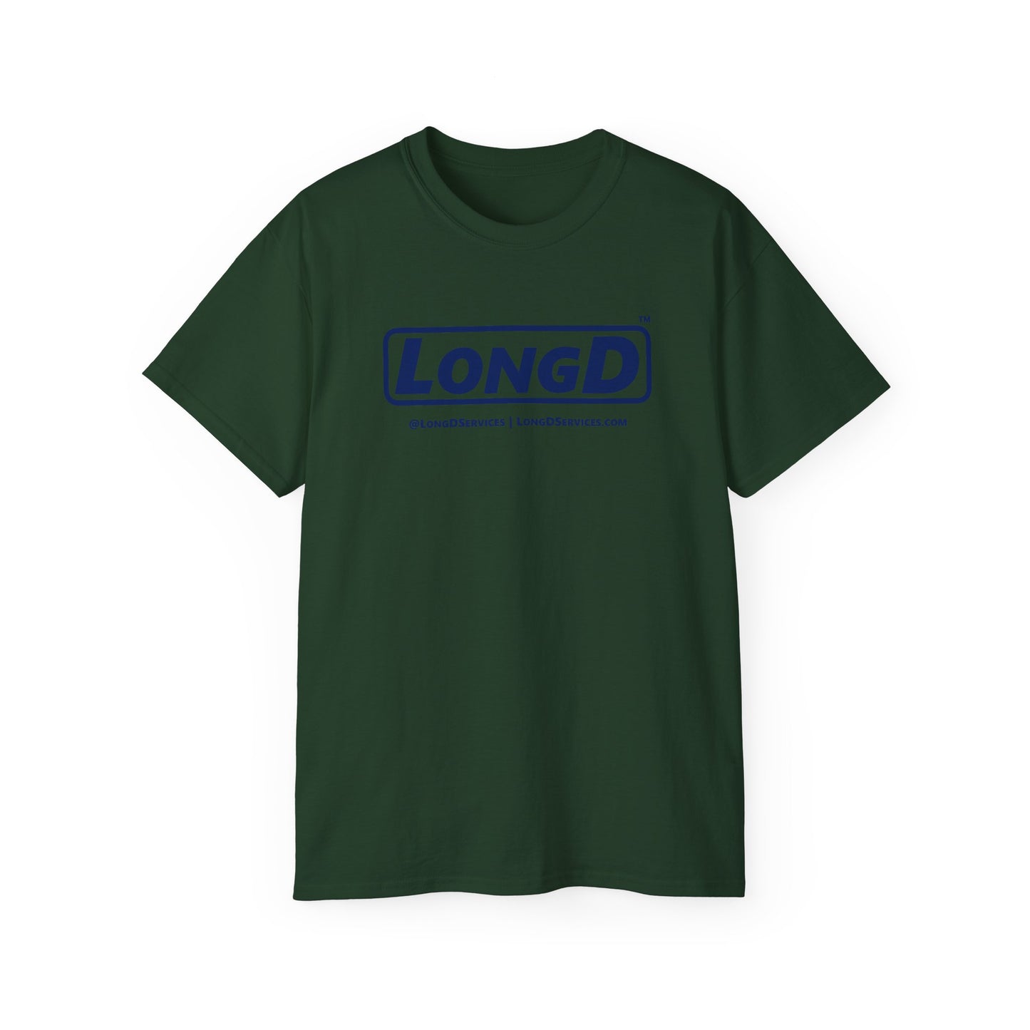 LongD® Logo Cotton Tee (Mardi Gras colored shirts with blue text)