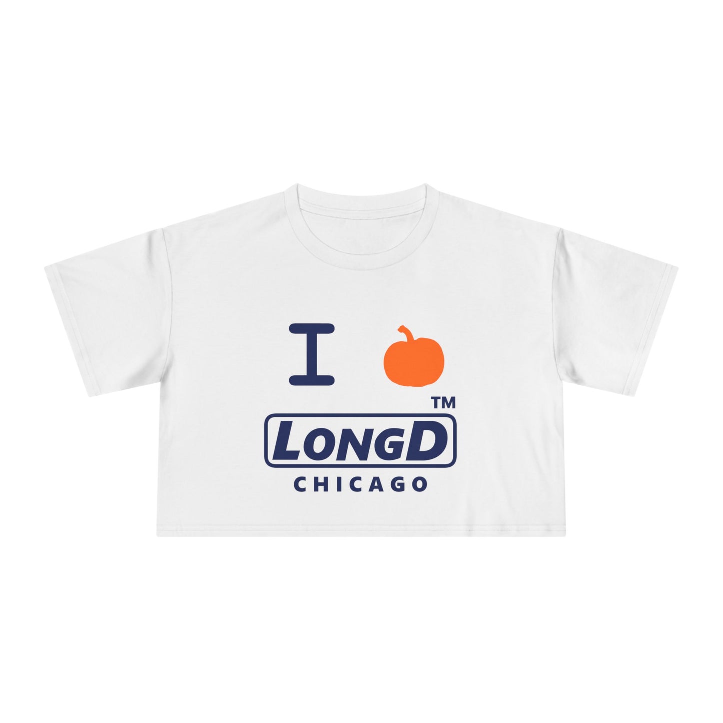I Pumpkin LongD Logo Crop Tee blue basic Chicago logo
