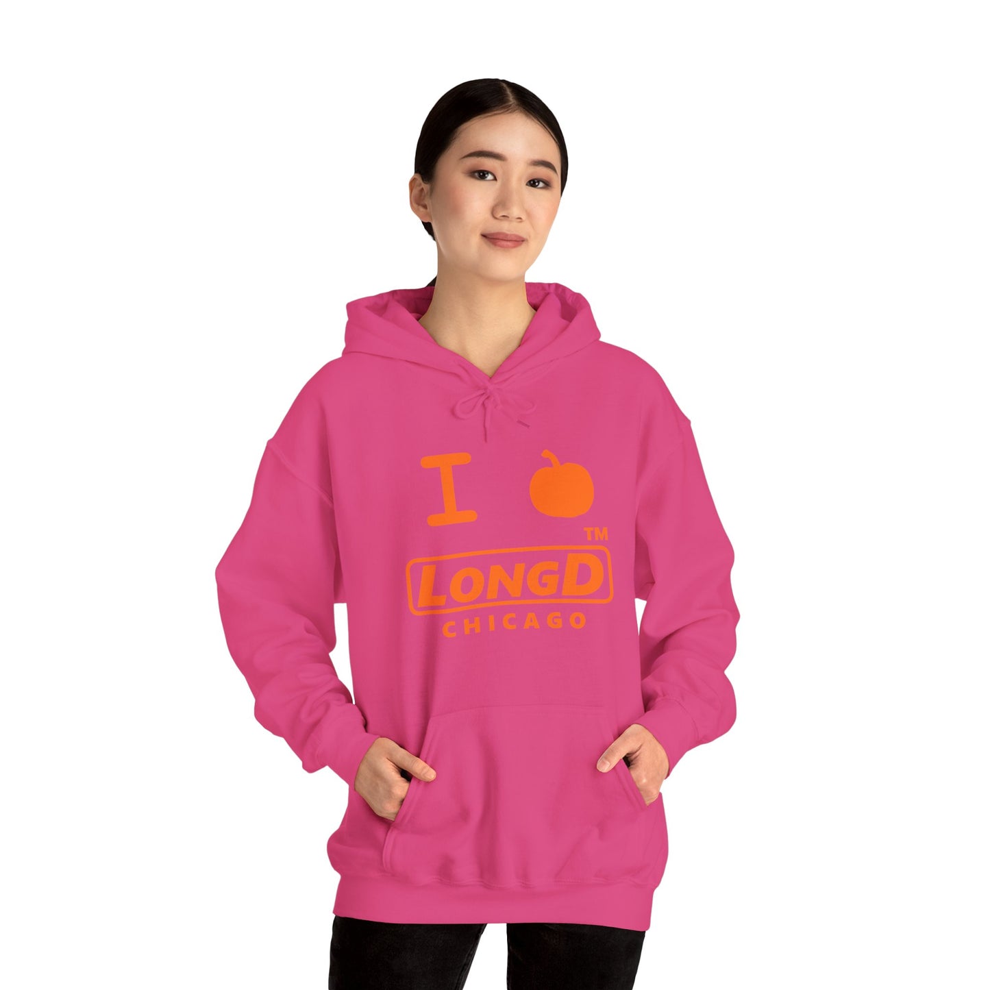 I Pumpkin LongD® Logo Hoodie orange basic Chicago logo