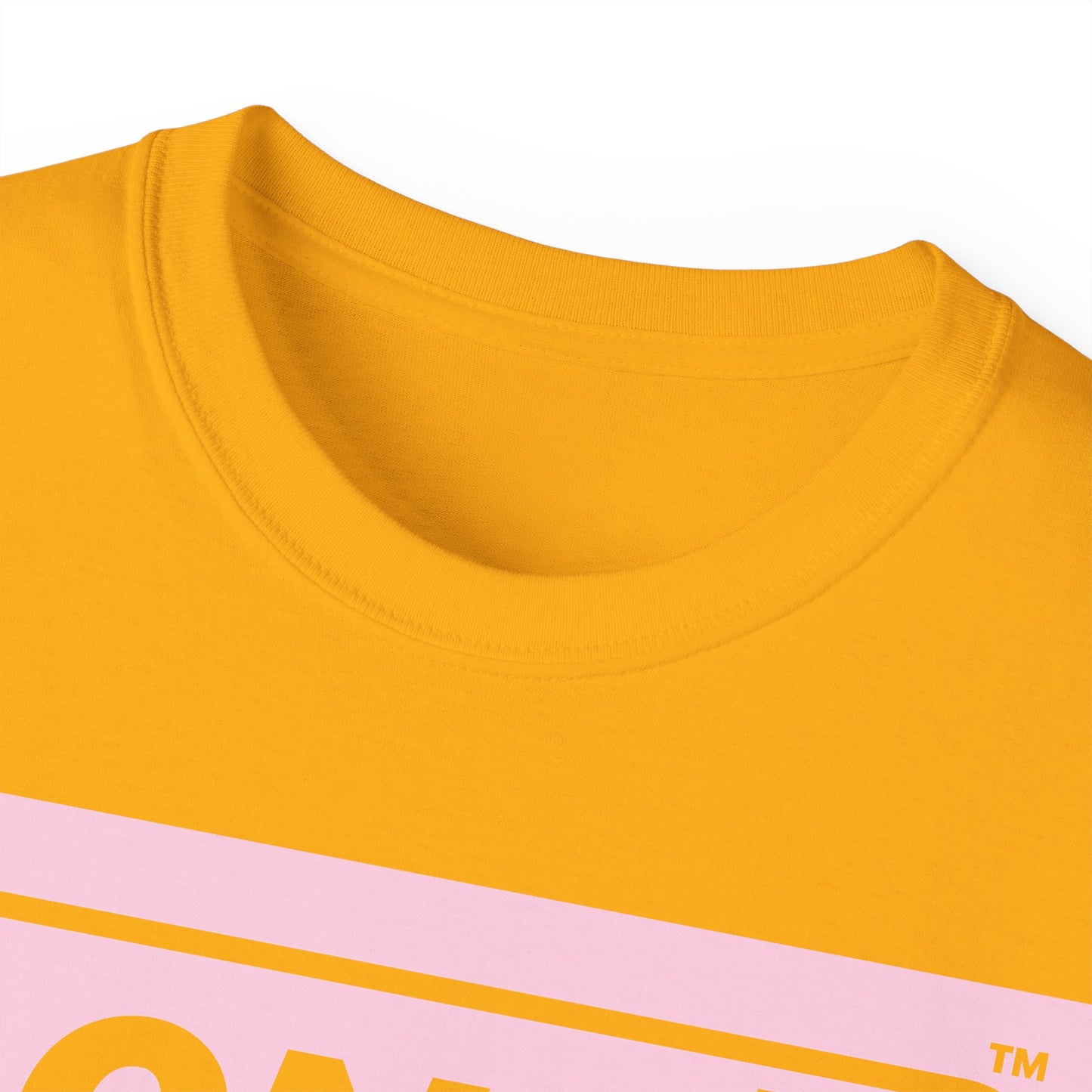 LongD® Logo Cotton Tee (Easter pastel pink negative text)