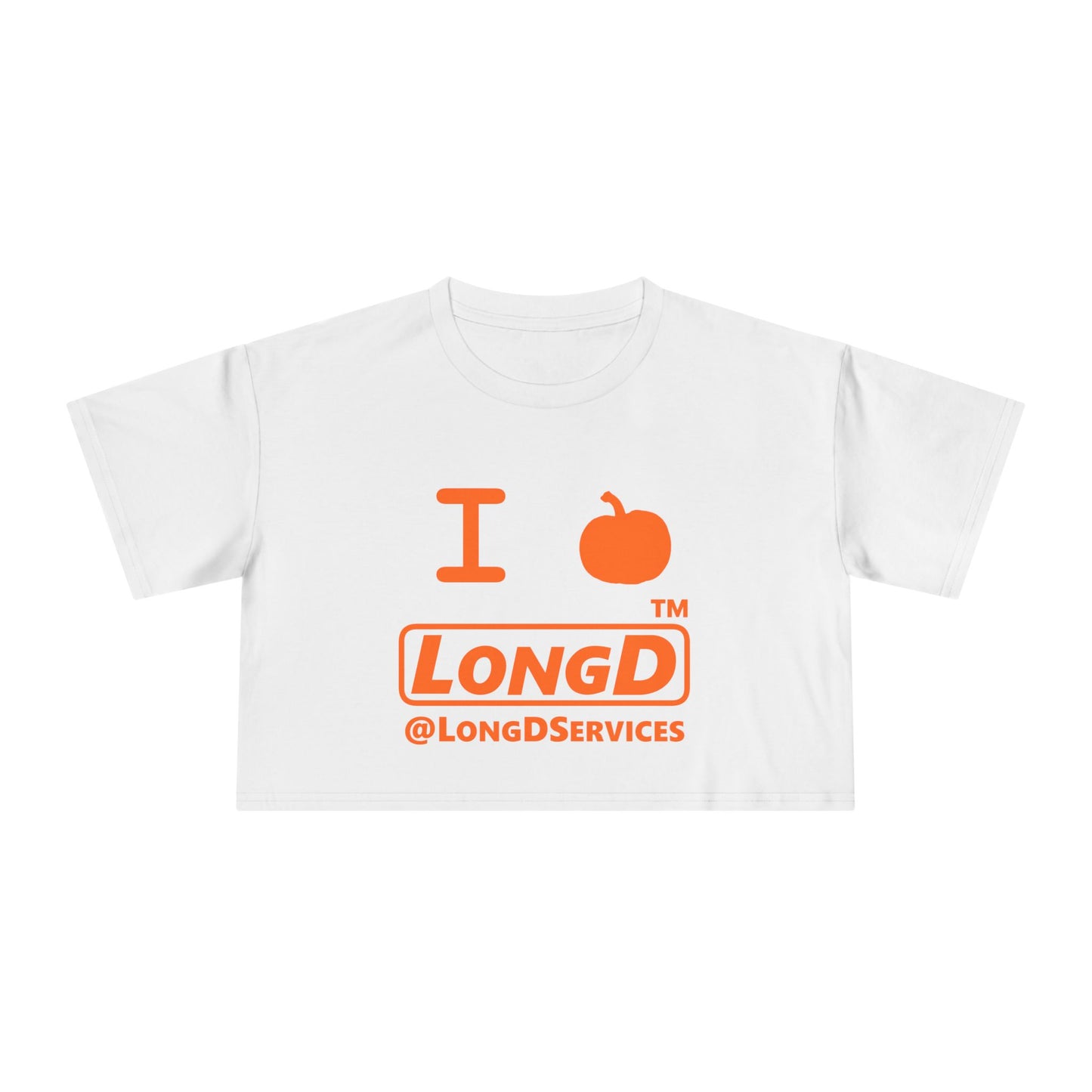 I Pumpkin LongD Logo Crop Tee orange basic tag logo