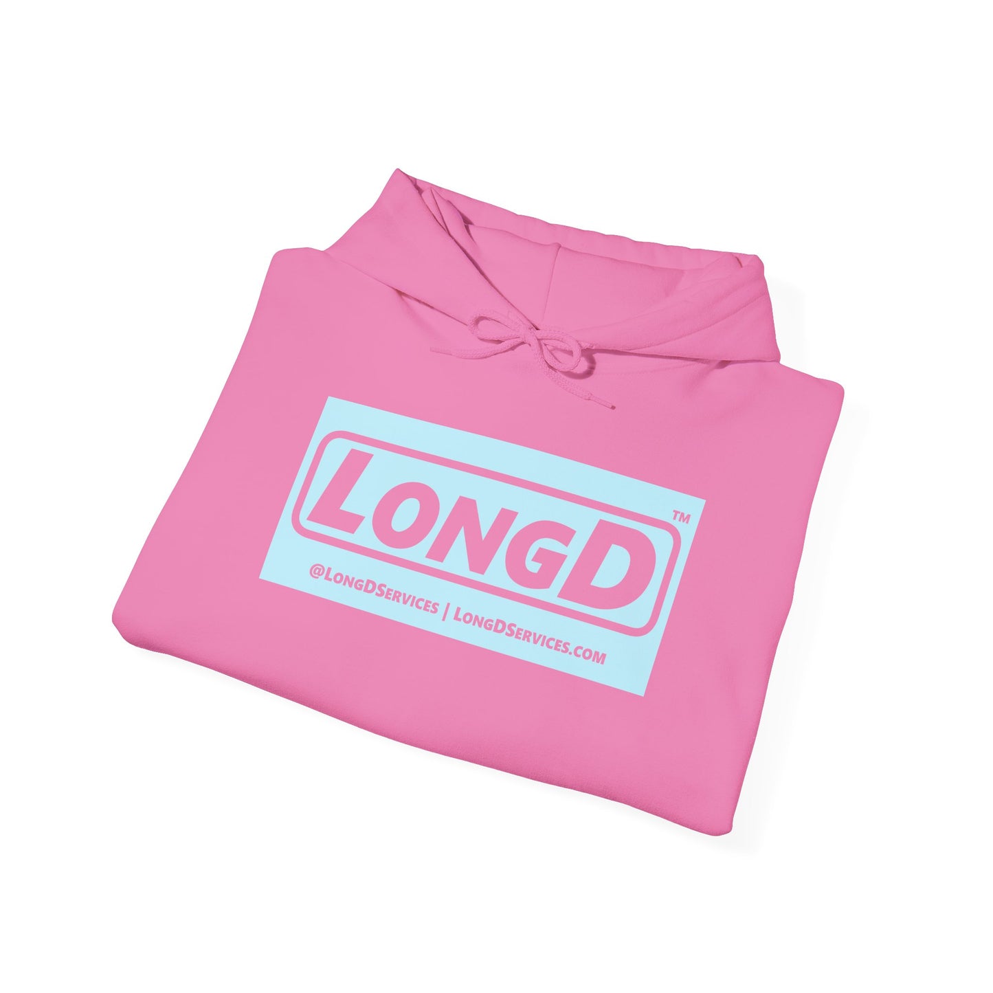 LongD® Logo Hoodie pastel negative blue text