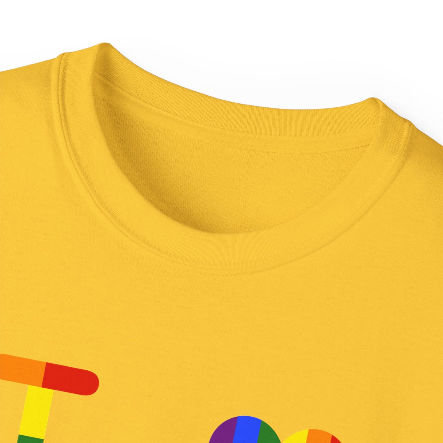 I Luv LongD® Official Logo Cotton Tee Pride rainbow heart and positive text logo