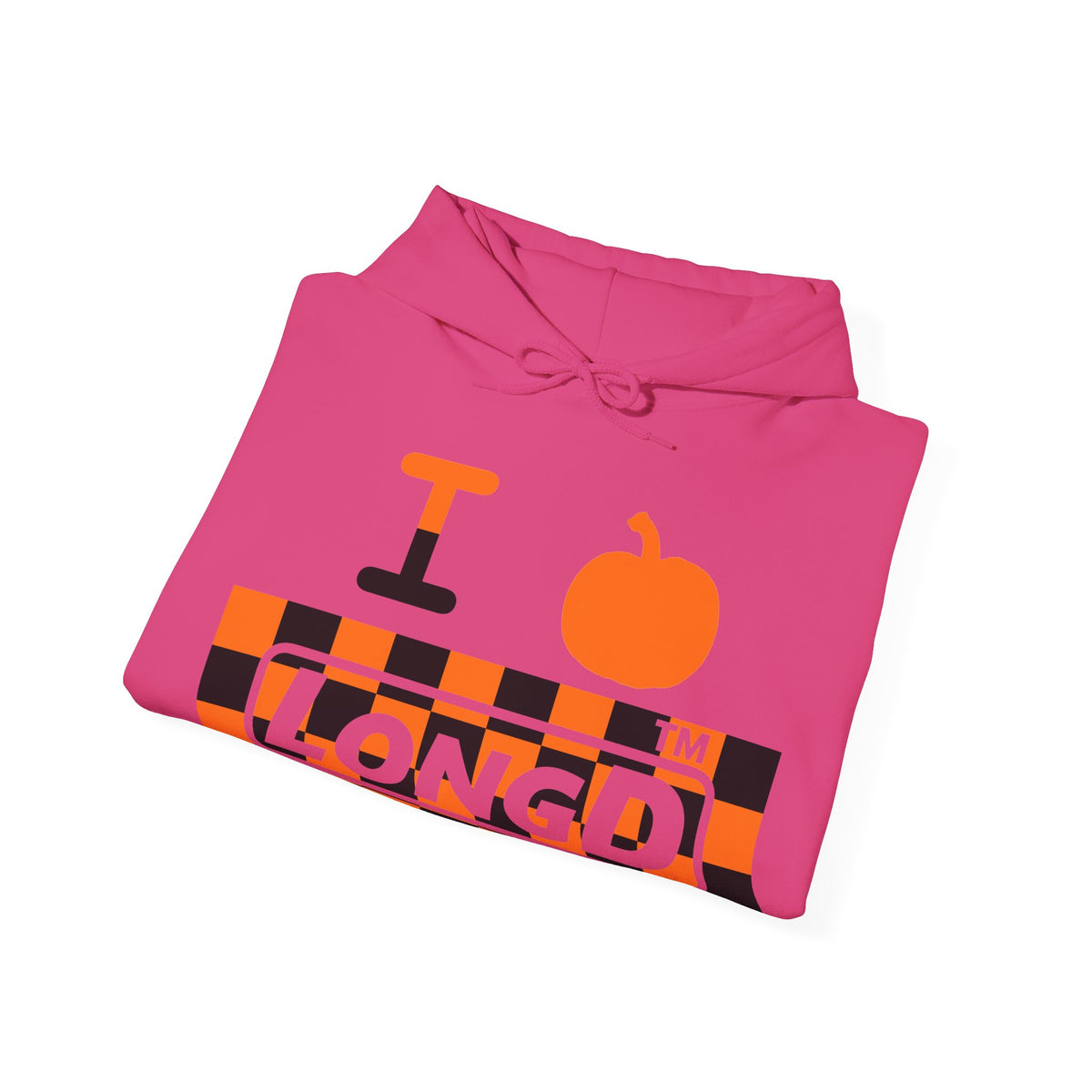 I pumpkin LongD Tag-domain negative checkered logo hoodie