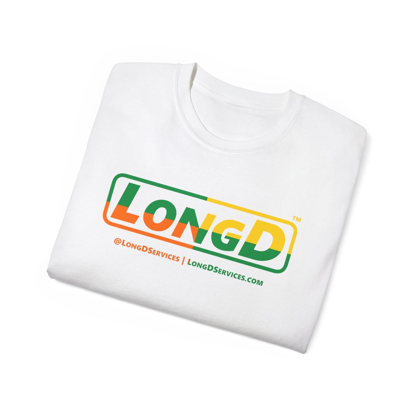 LongD® Logo Cotton Tee (St. Patrick's Day -Irish Green, Golden Yellow and Irish Orange quarters)