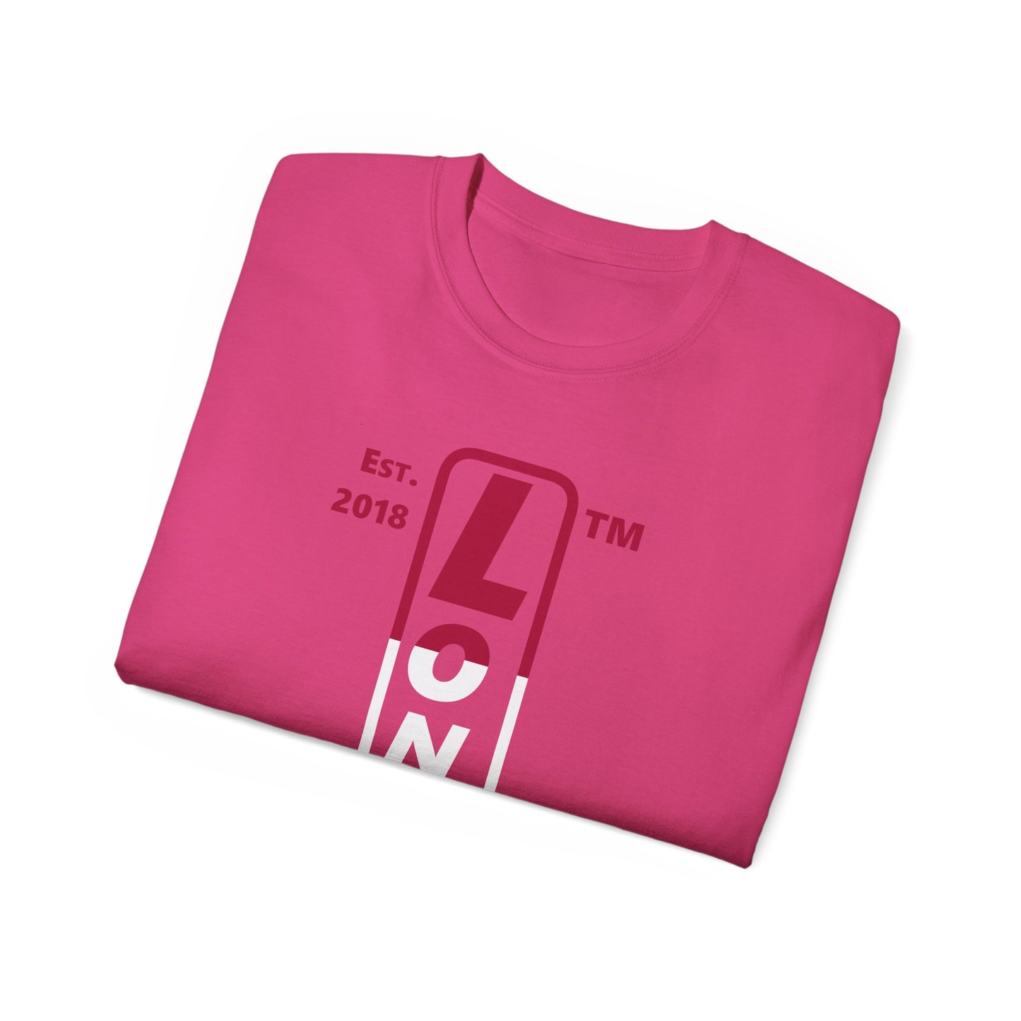 LongD cotton tee positive horizontal 3-striped Hyde Park upright logo (Patriotic colors)