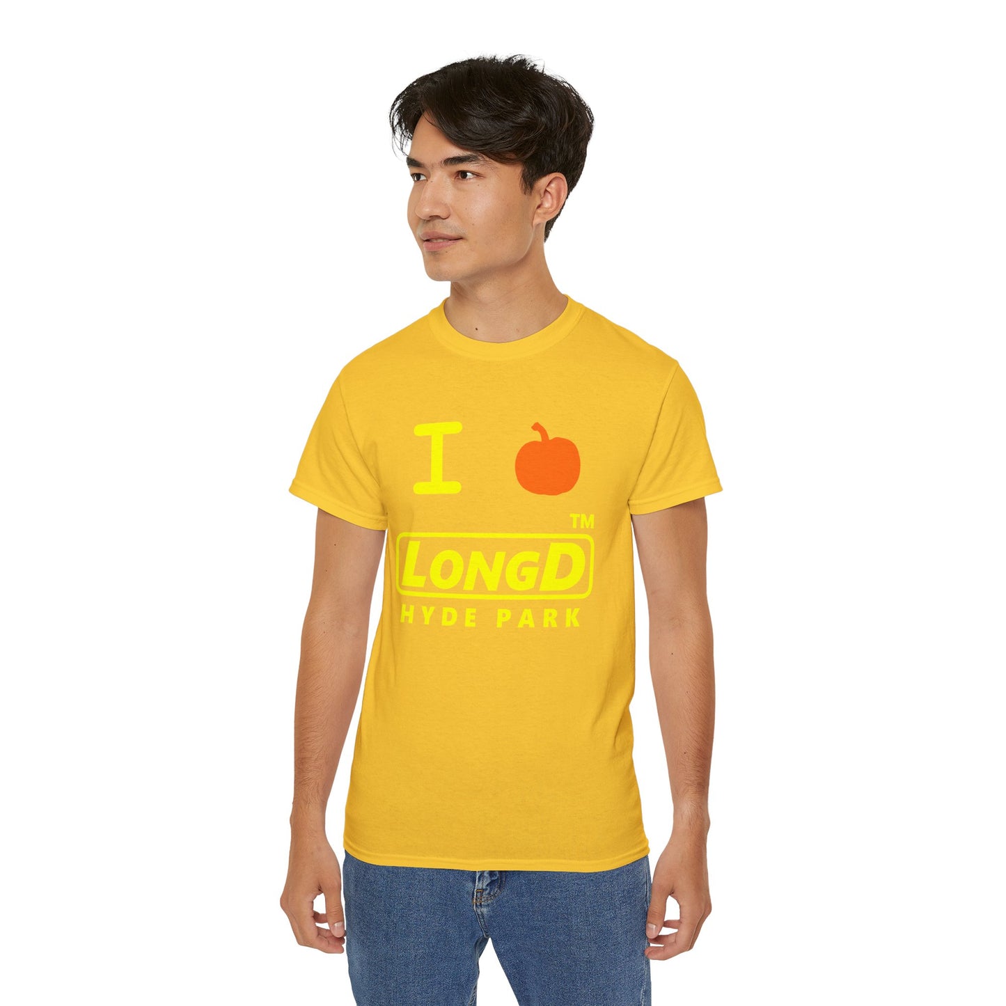 I Pumpkin LongD® Logo Cotton Tee positive yellow basic Hyde Park logo