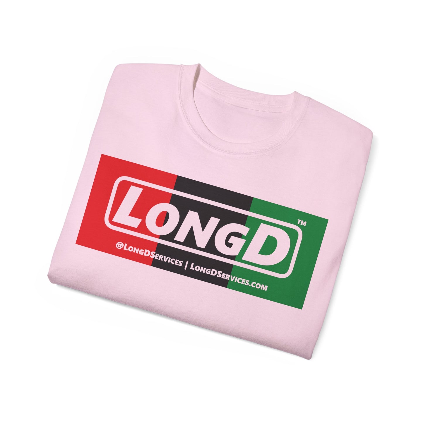 LongD® Logo Cotton Tee Juneteenth negative thirds text