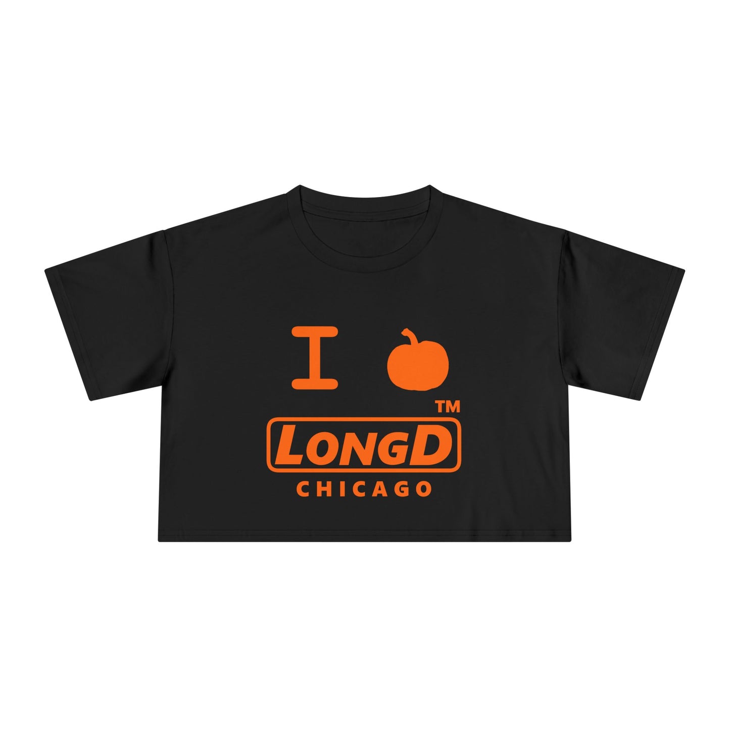 I Pumpkin LongD Logo Crop Tee orange basic Chicago logo