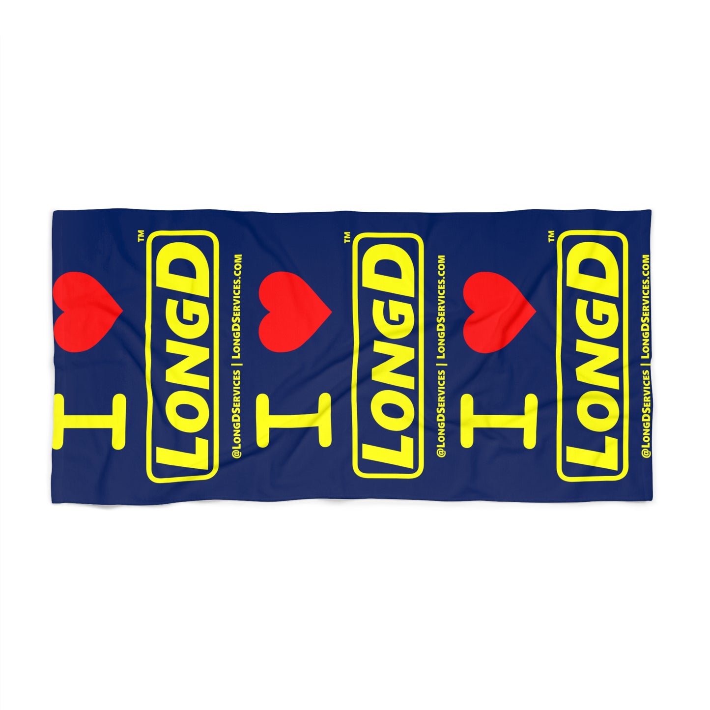 I Luv LongD 3x Reverse Beach Towel