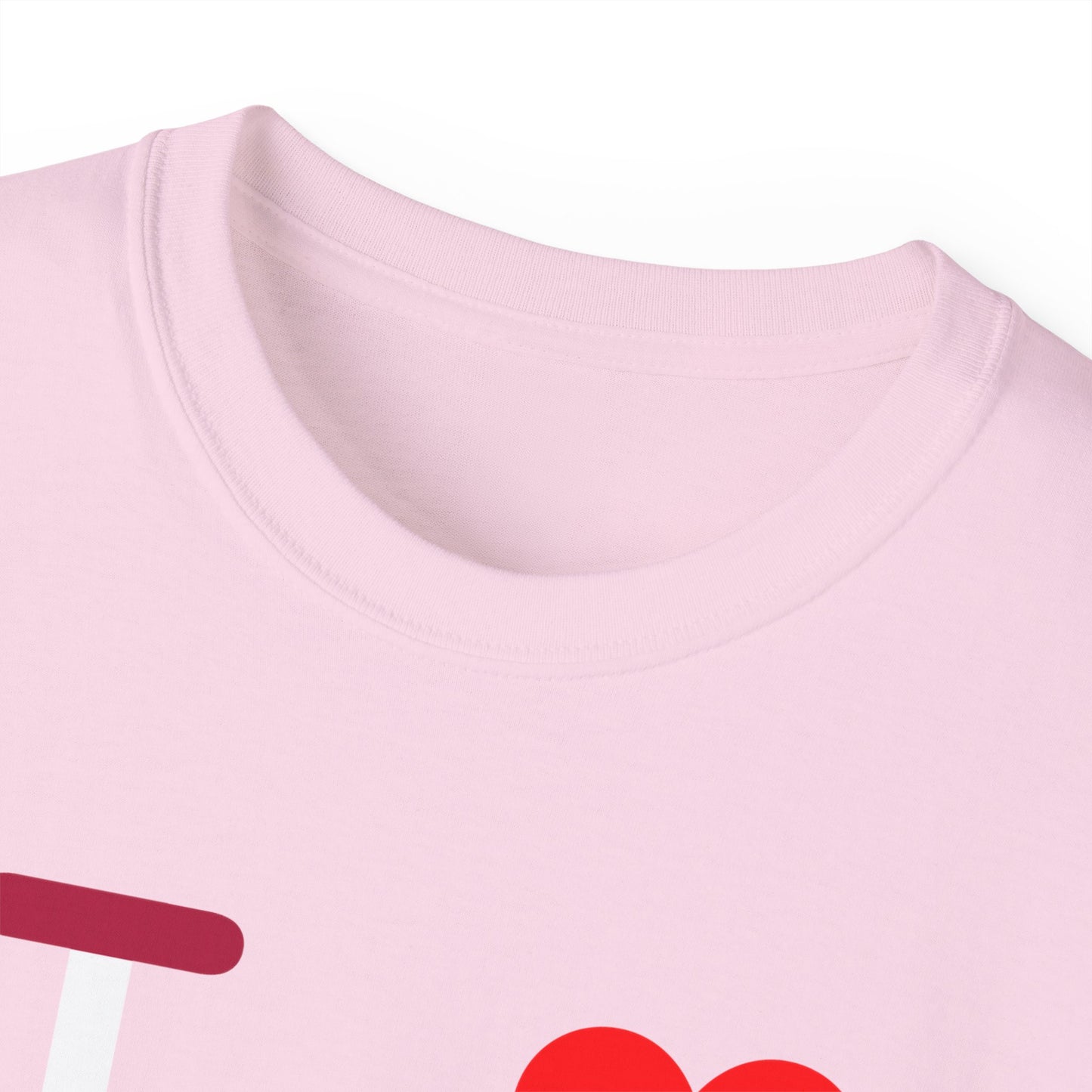 I Luv LongD® Logo Cotton Tee Blue, White and Red positive thirds text